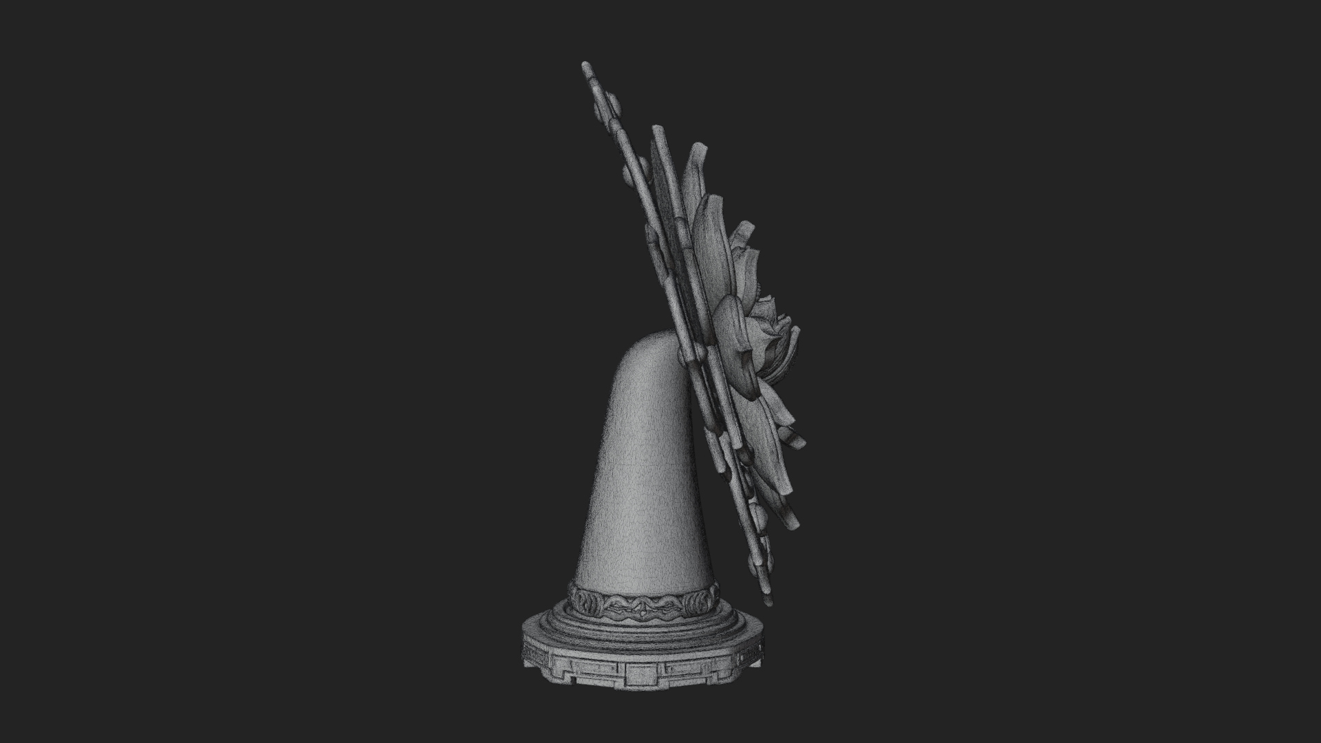 Carved Lotus Bloom Ornament Design 6 3D Print Model 3D Model