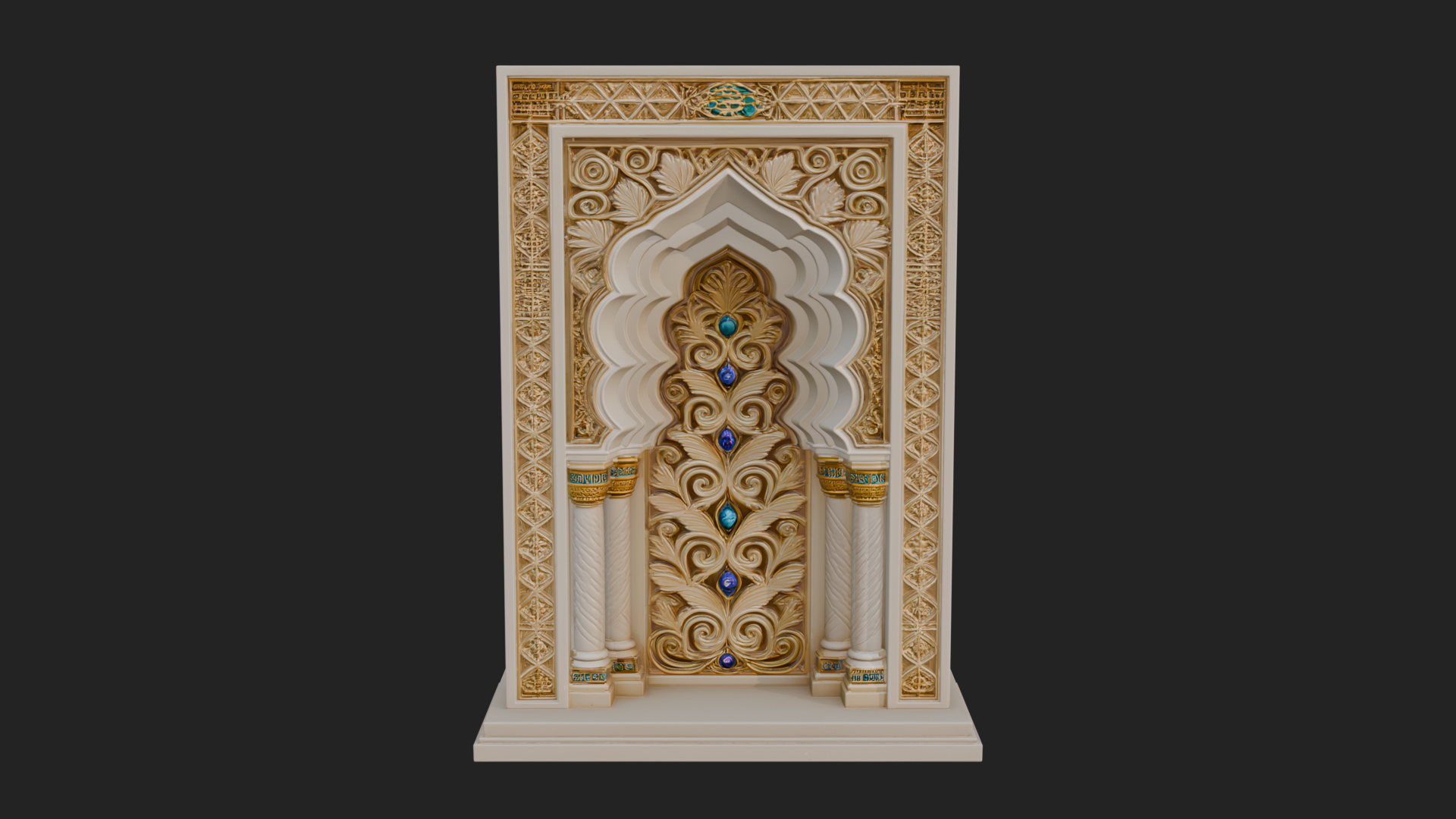 Carved Mihrab Niche Plaque Design 1 3D Print Model 3D Model