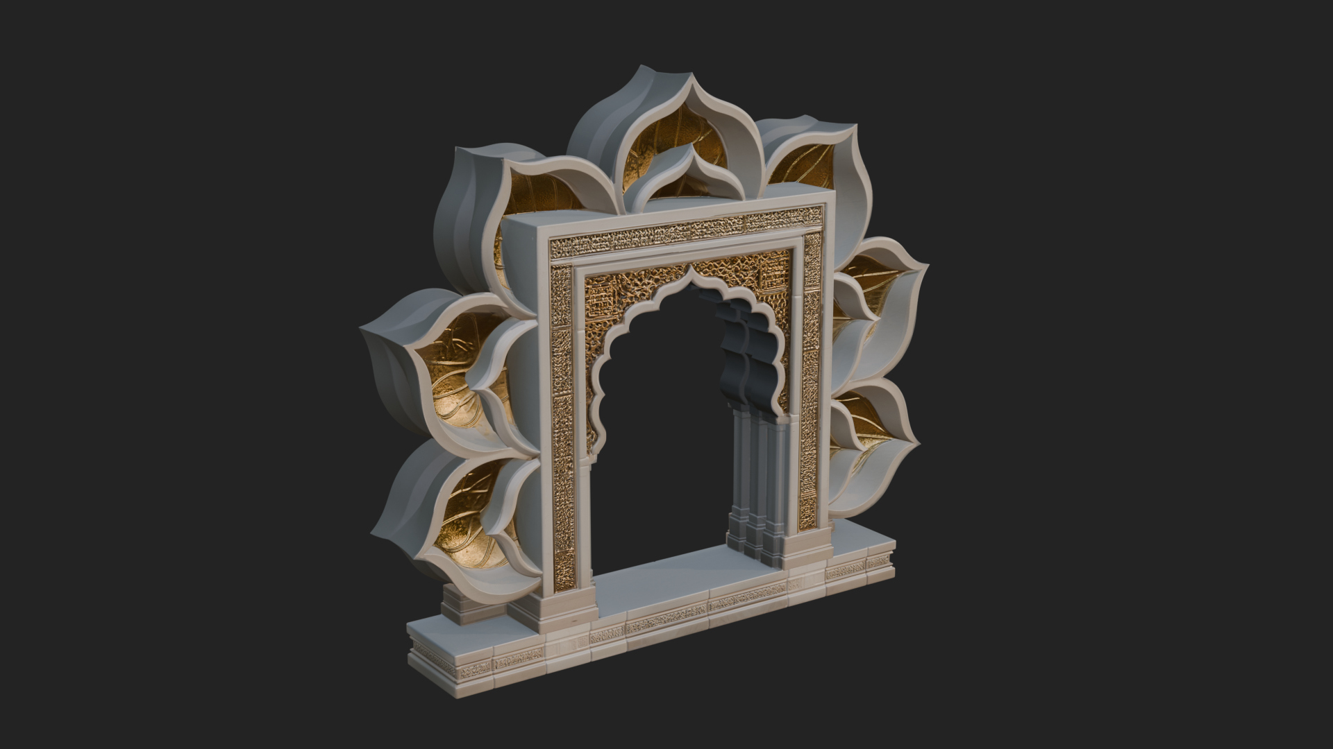 Carved Mihrab Niche Plaque Design 10 3D Print Model 3D Model