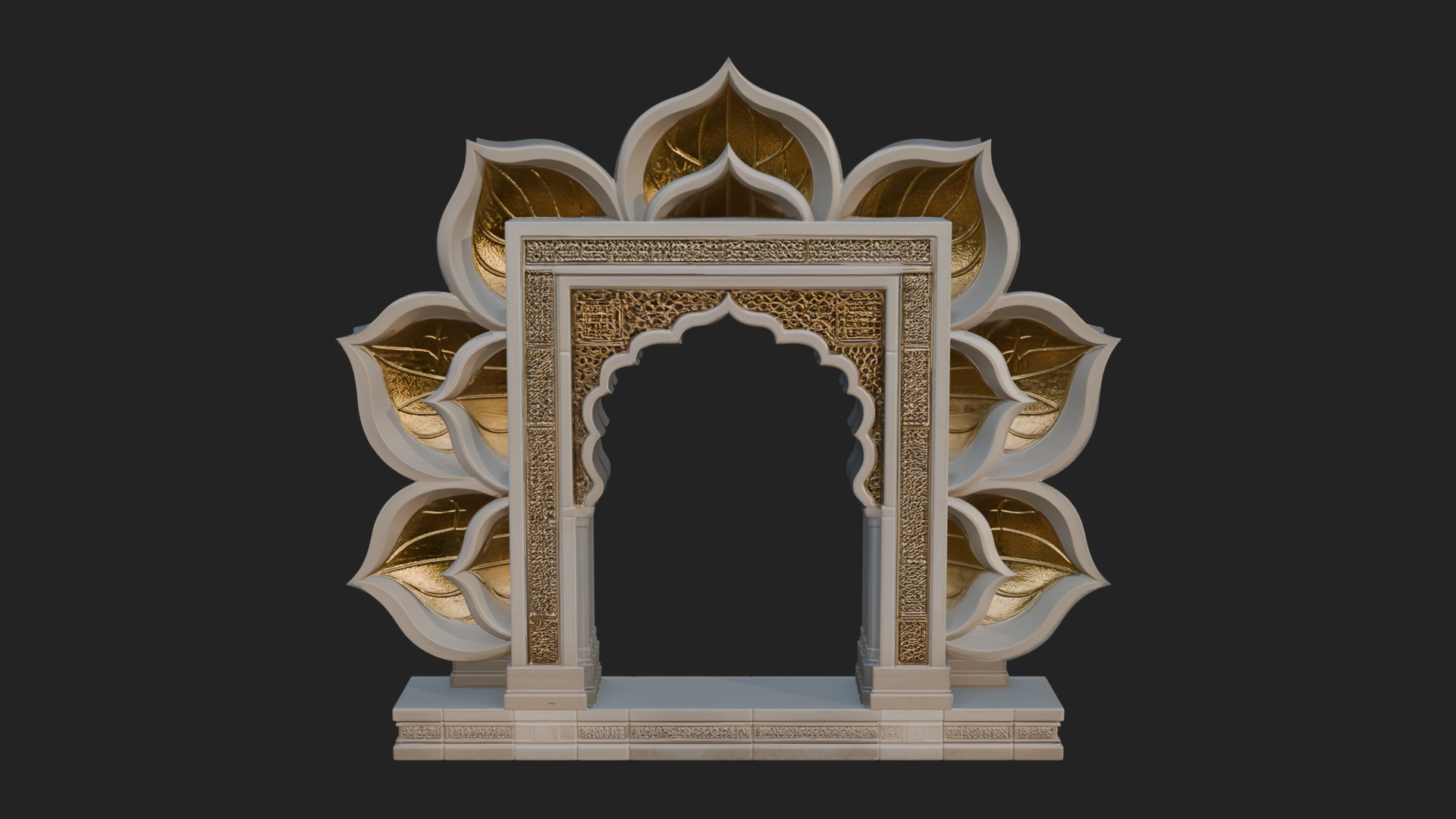 Carved Mihrab Niche Plaque Design 10 3D Print Model 3D Model
