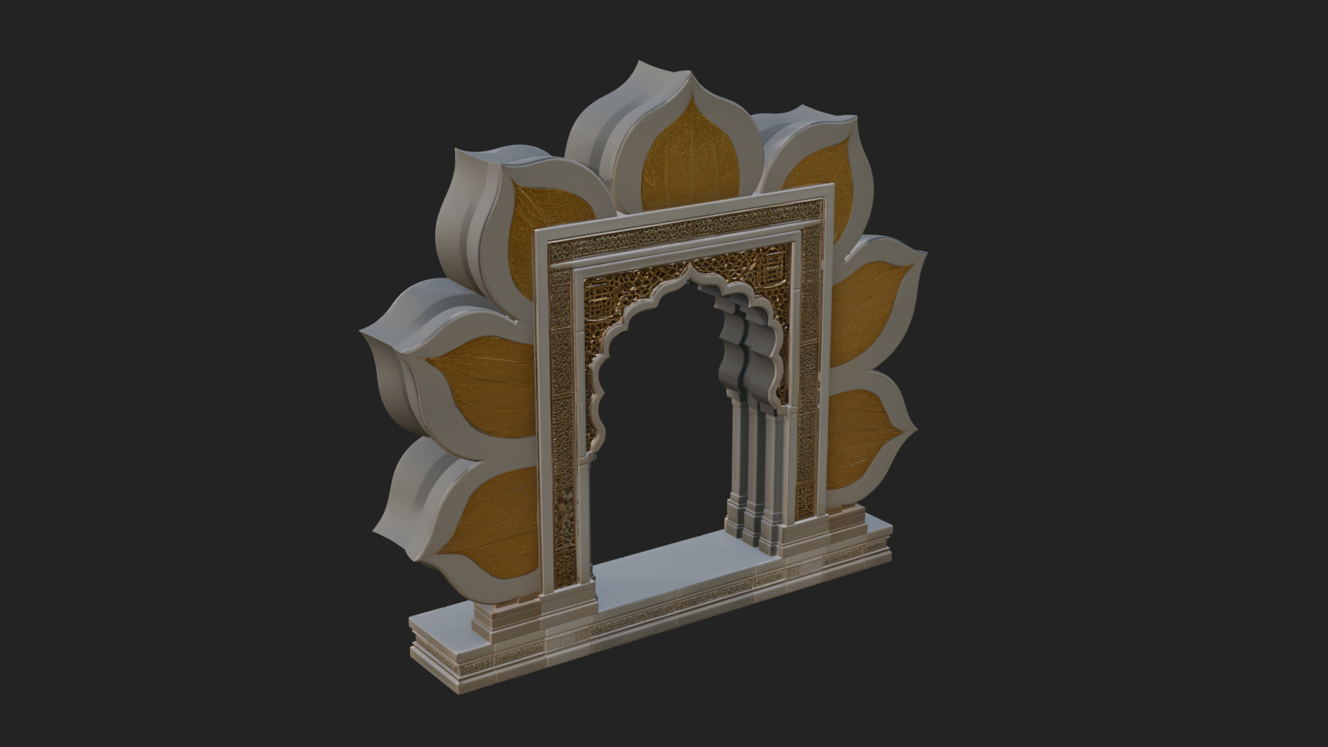 Carved Mihrab Niche Plaque Design 10 3D Print Model 3D Model