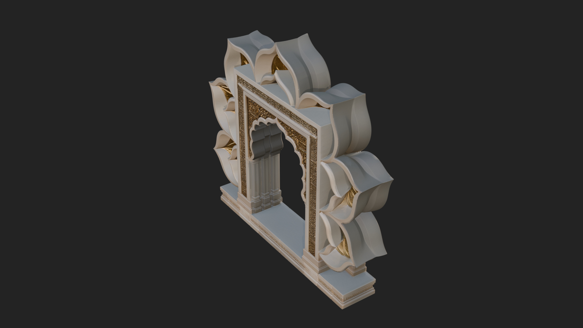 Carved Mihrab Niche Plaque Design 10 3D Print Model 3D Model