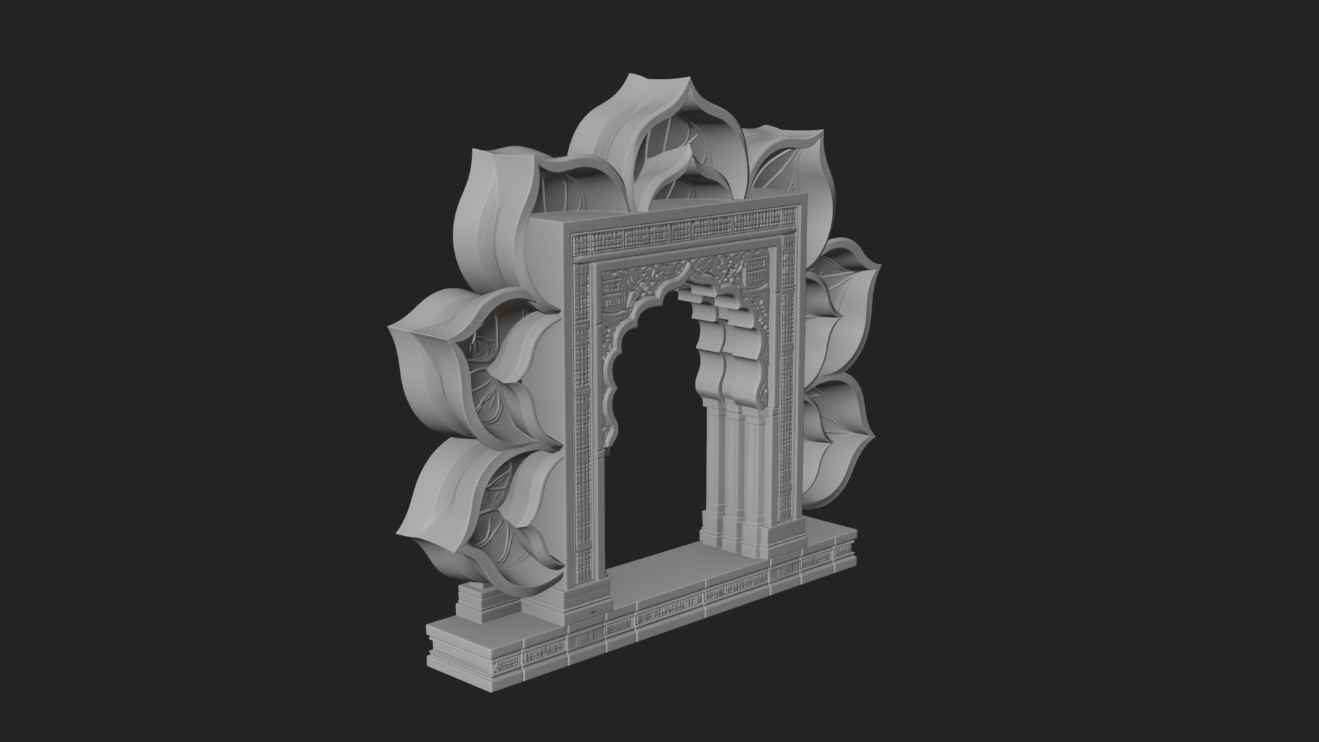 Carved Mihrab Niche Plaque Design 10 3D Print Model 3D Model
