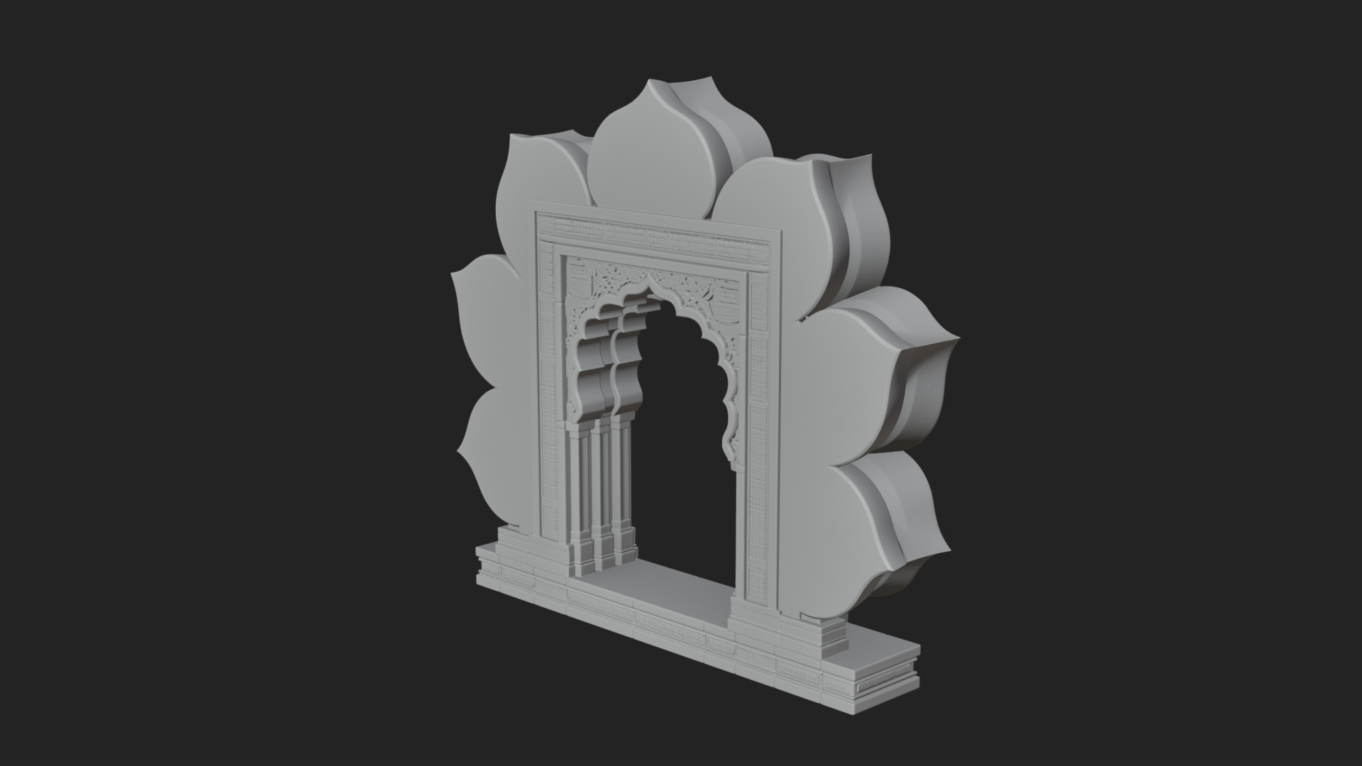 Carved Mihrab Niche Plaque Design 10 3D Print Model 3D Model