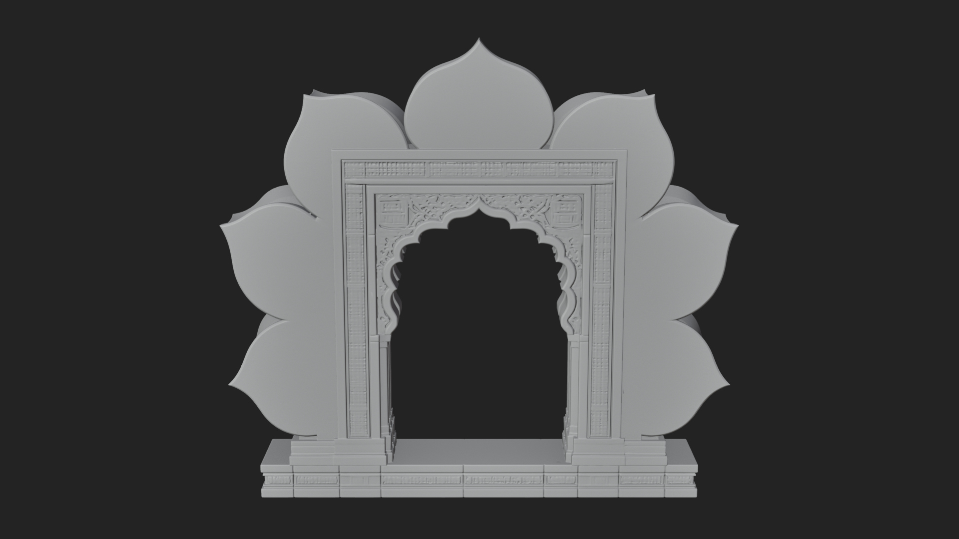 Carved Mihrab Niche Plaque Design 10 3D Print Model 3D Model