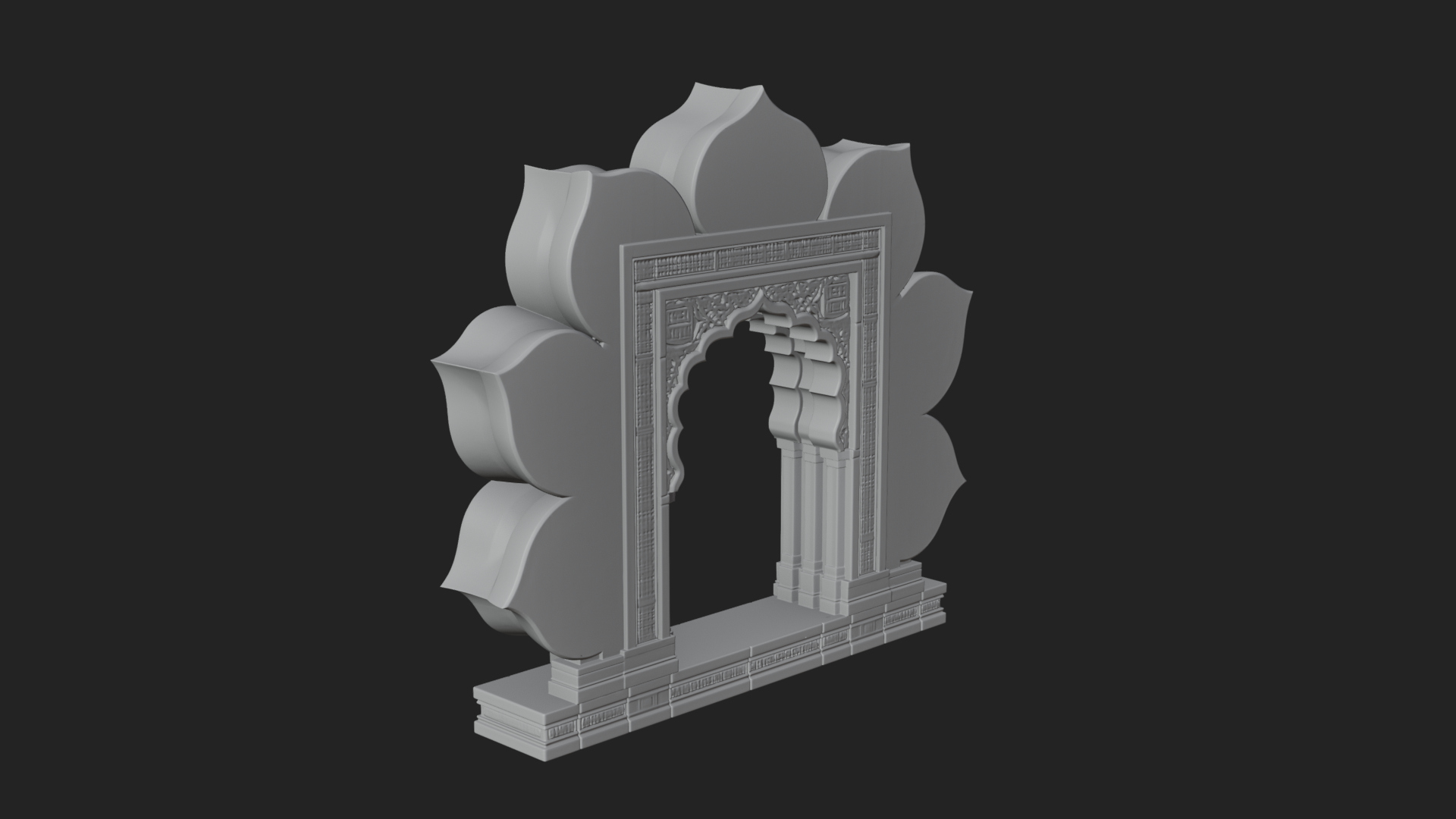 Carved Mihrab Niche Plaque Design 10 3D Print Model 3D Model