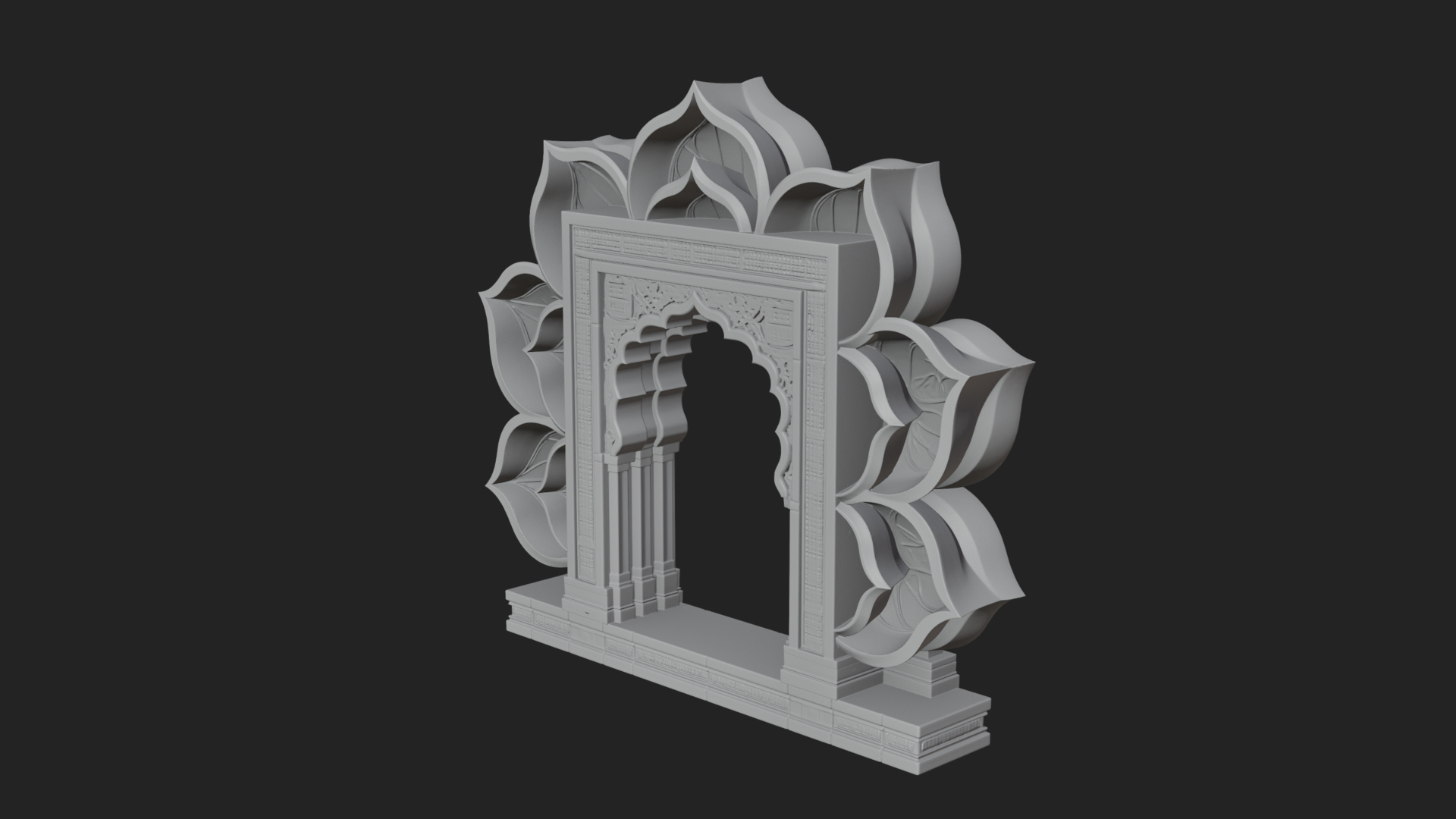 Carved Mihrab Niche Plaque Design 10 3D Print Model 3D Model