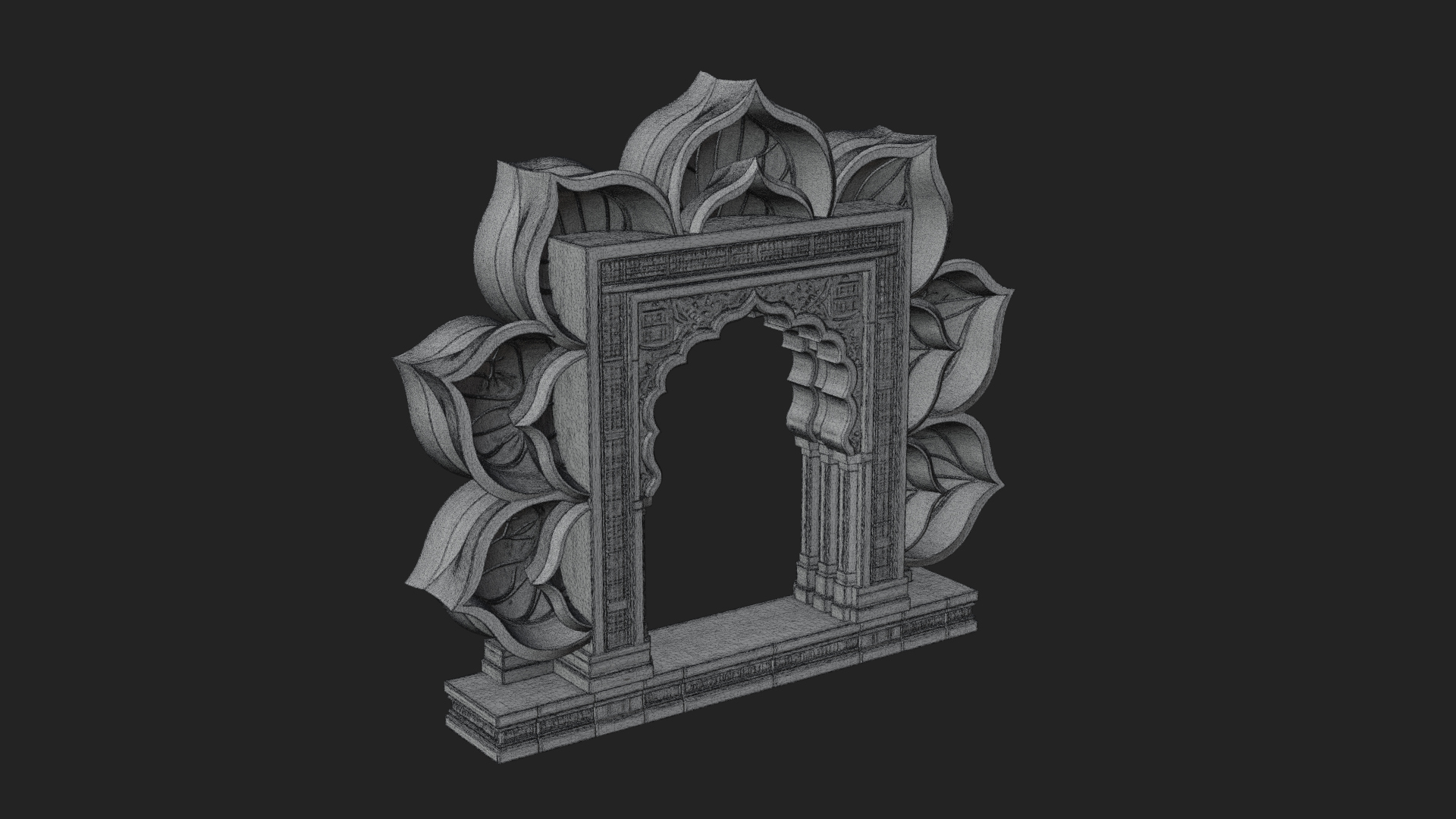 Carved Mihrab Niche Plaque Design 10 3D Print Model 3D Model