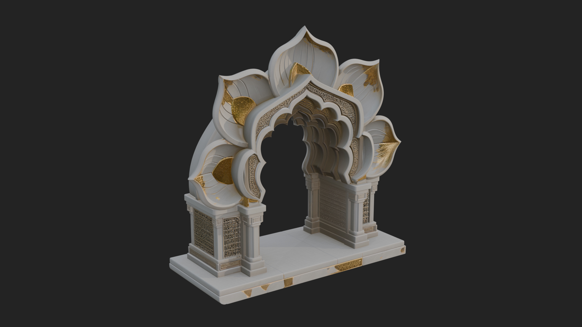 Carved Mihrab Niche Plaque Design 11 3D Print Model 3D Model