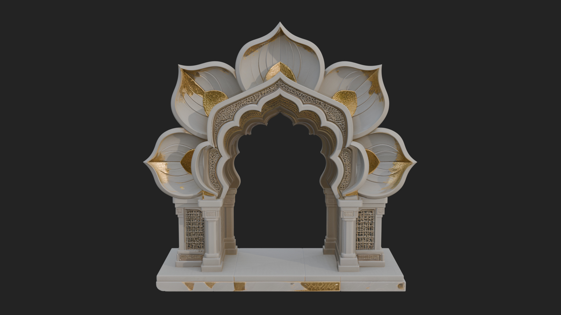 Carved Mihrab Niche Plaque Design 11 3D Print Model 3D Model