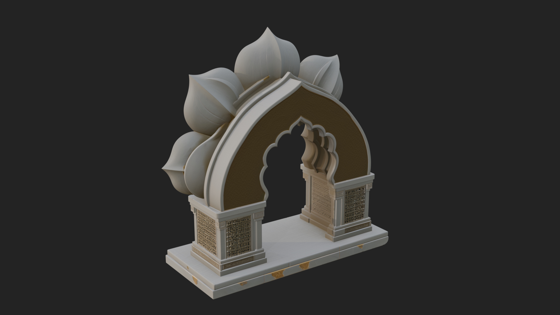 Carved Mihrab Niche Plaque Design 11 3D Print Model 3D Model