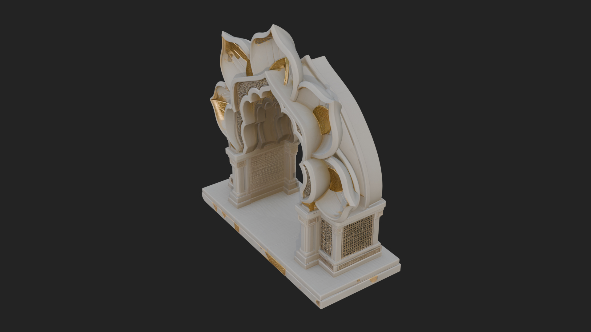 Carved Mihrab Niche Plaque Design 11 3D Print Model 3D Model