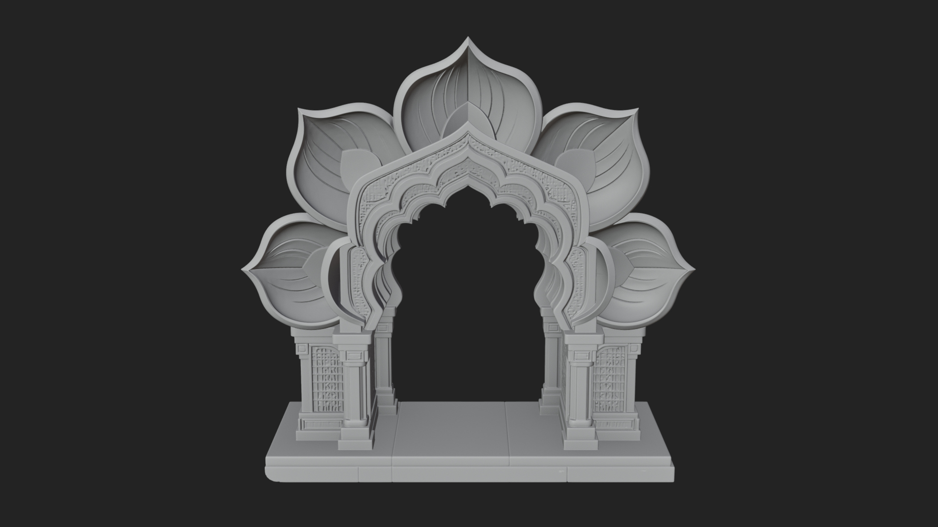 Carved Mihrab Niche Plaque Design 11 3D Print Model 3D Model