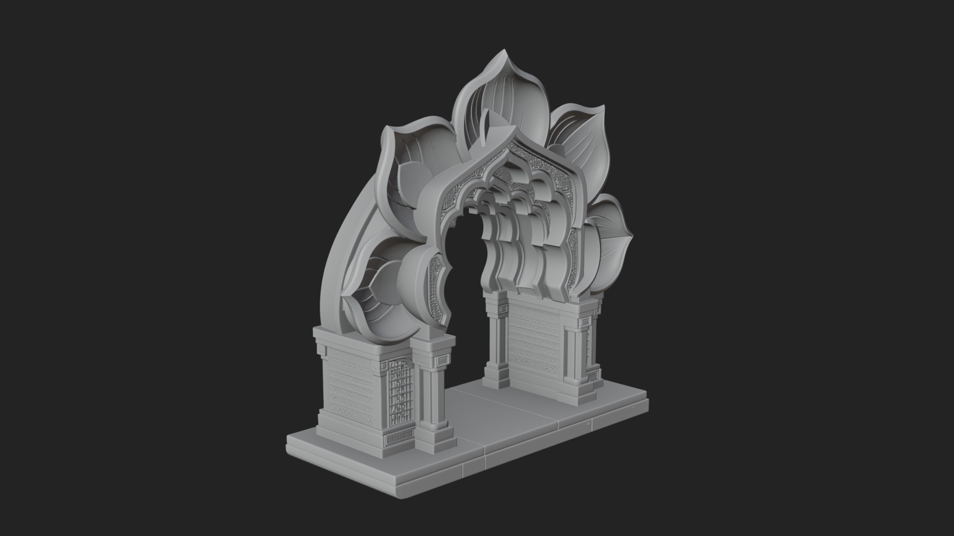 Carved Mihrab Niche Plaque Design 11 3D Print Model 3D Model