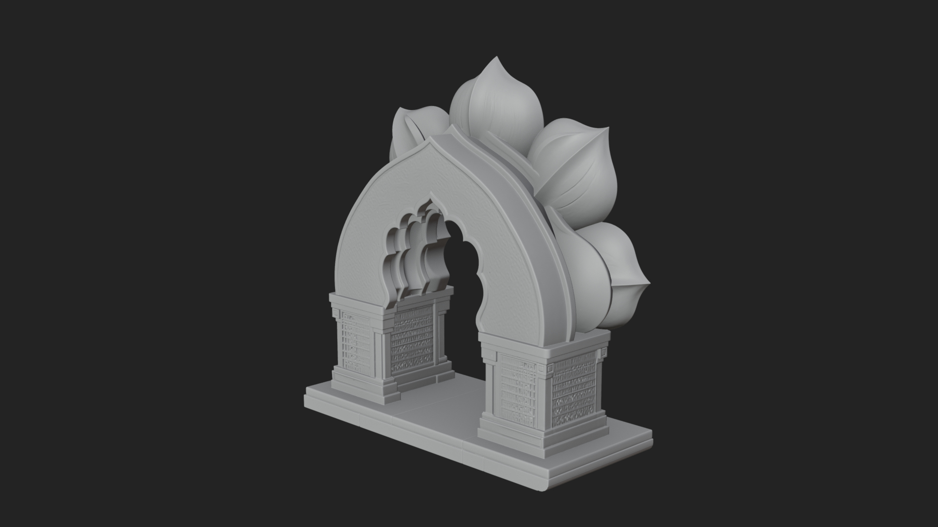 Carved Mihrab Niche Plaque Design 11 3D Print Model 3D Model
