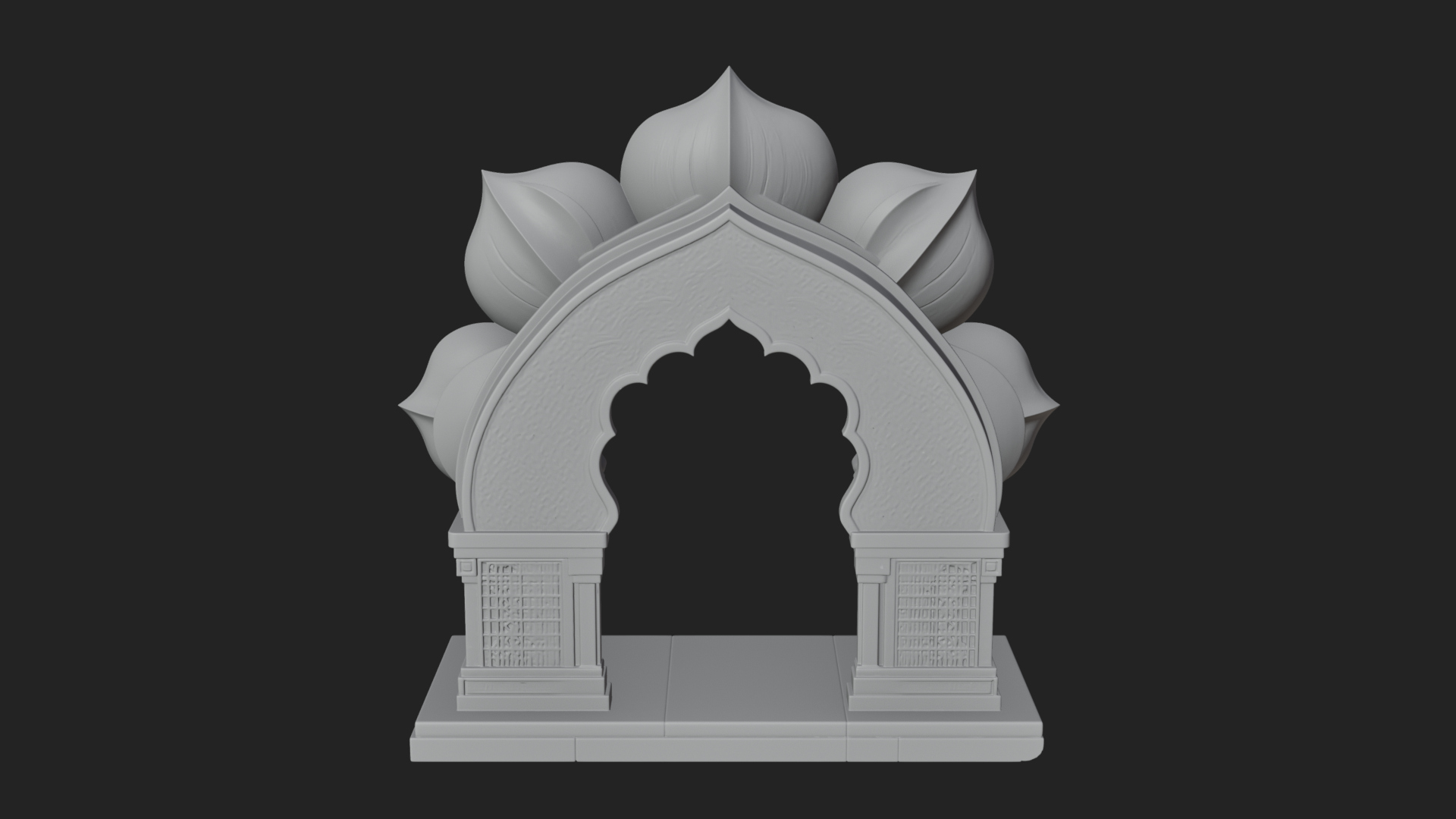 Carved Mihrab Niche Plaque Design 11 3D Print Model 3D Model