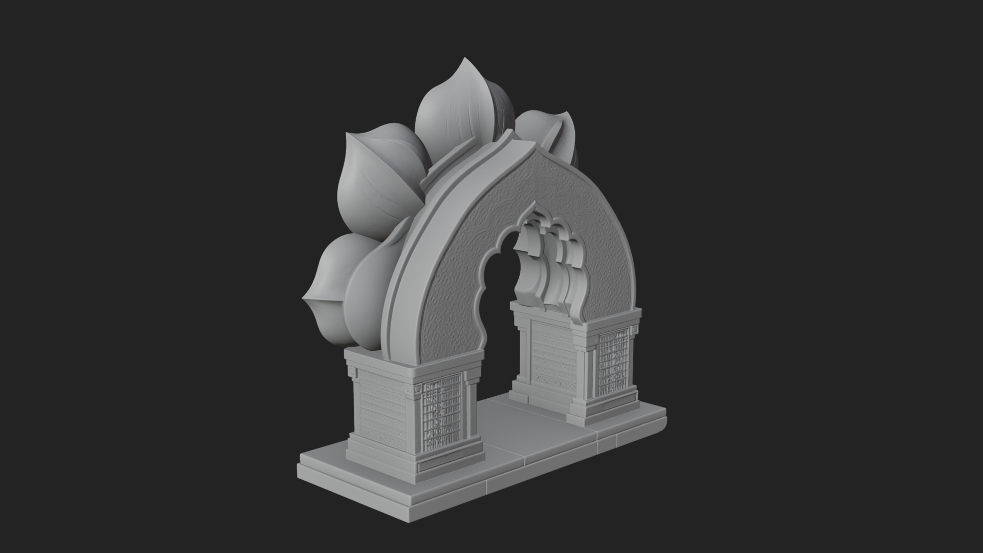 Carved Mihrab Niche Plaque Design 11 3D Print Model 3D Model