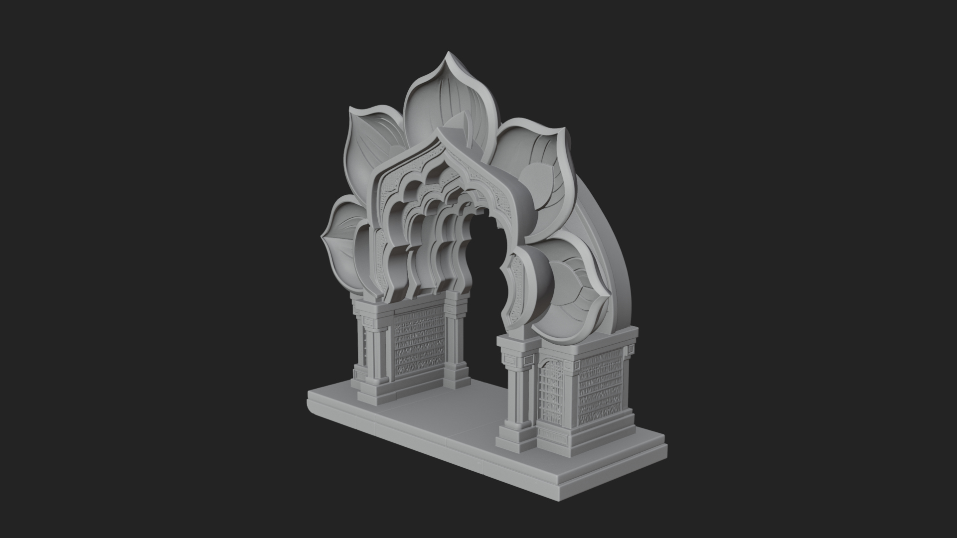 Carved Mihrab Niche Plaque Design 11 3D Print Model 3D Model