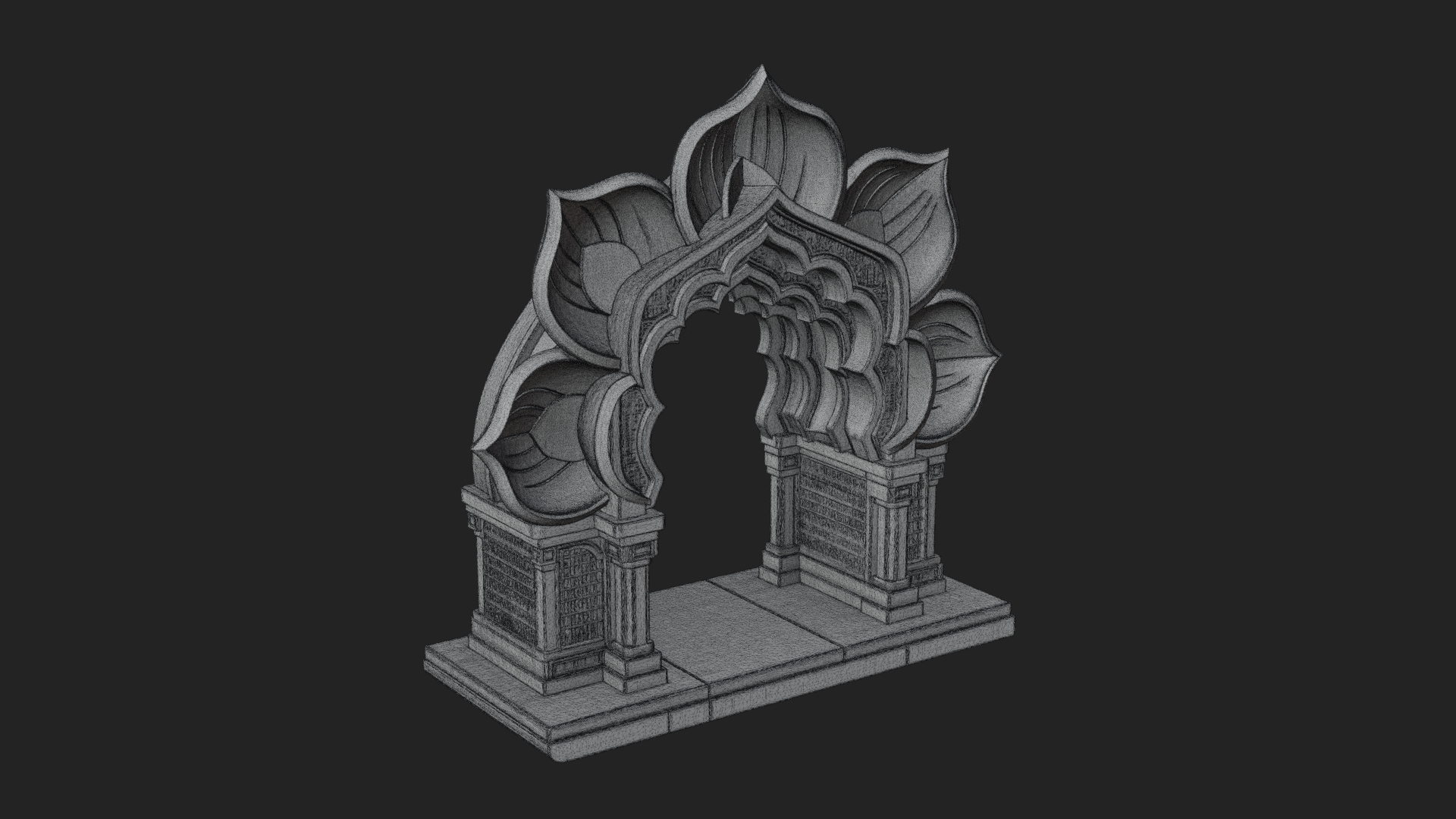 Carved Mihrab Niche Plaque Design 11 3D Print Model 3D Model