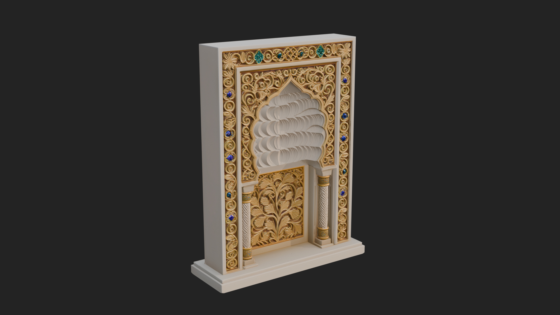 Carved Mihrab Niche Plaque Design 2 3D Print Model 3D Model