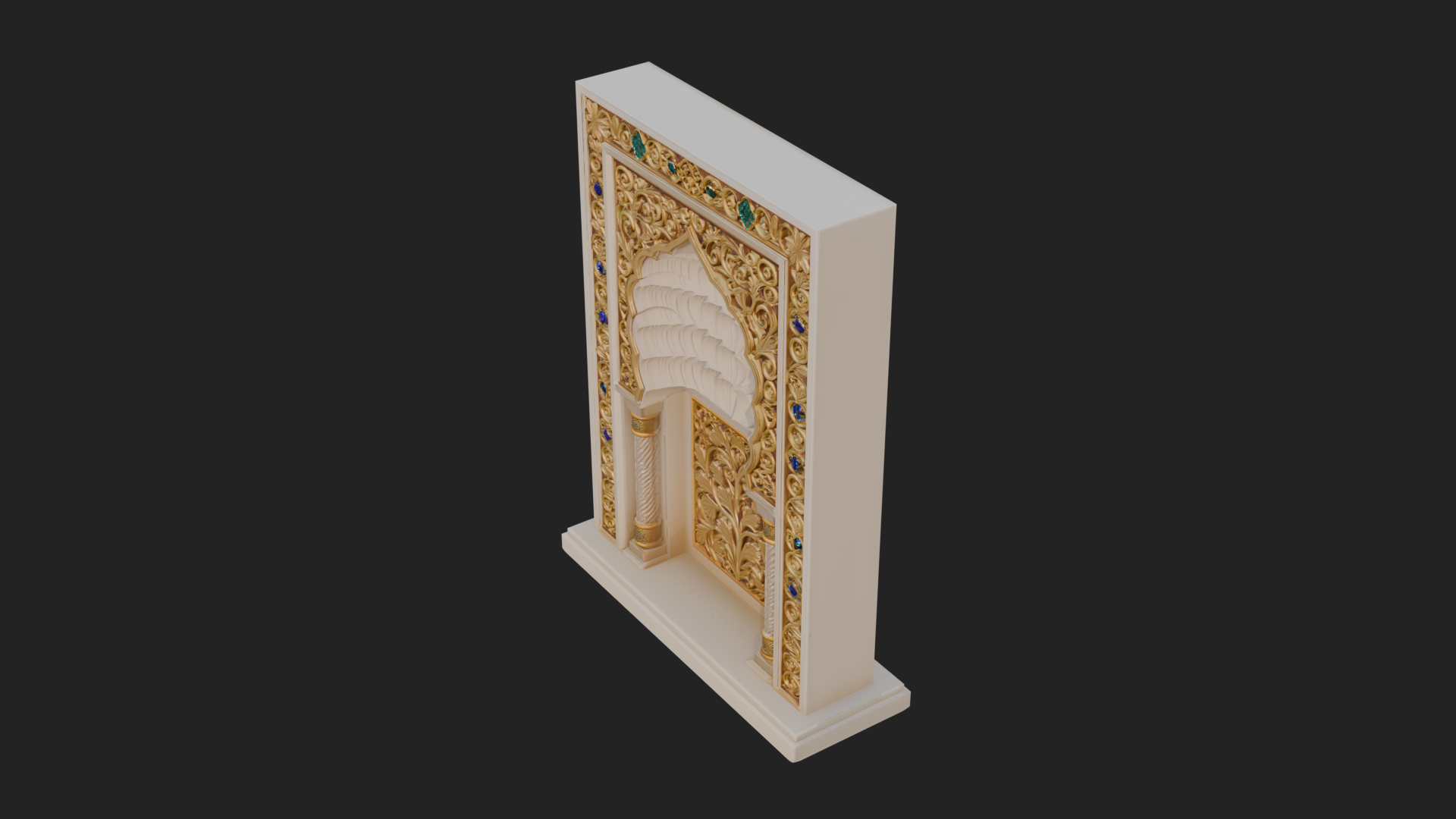 Carved Mihrab Niche Plaque Design 2 3D Print Model 3D Model