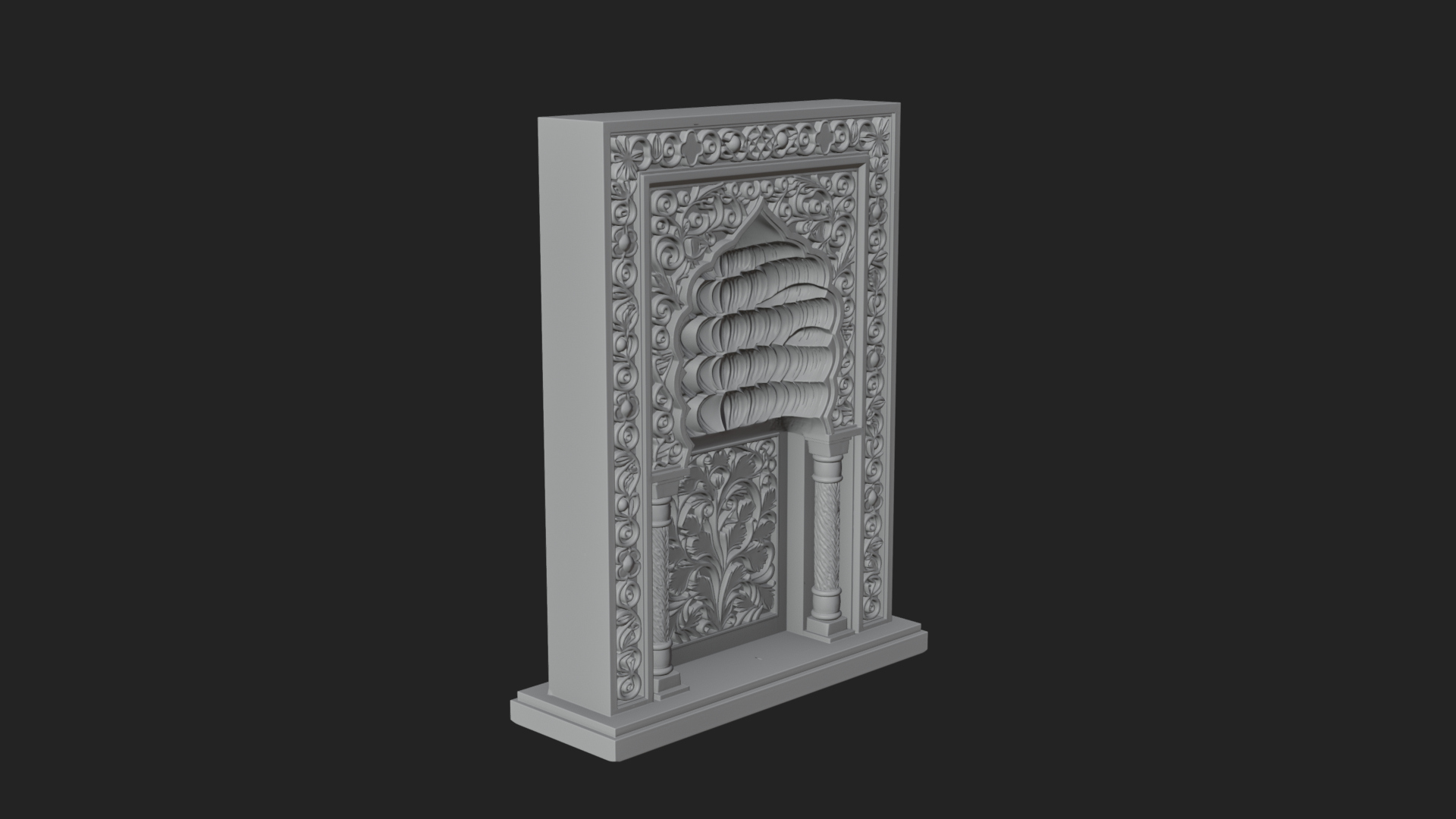 Carved Mihrab Niche Plaque Design 2 3D Print Model 3D Model