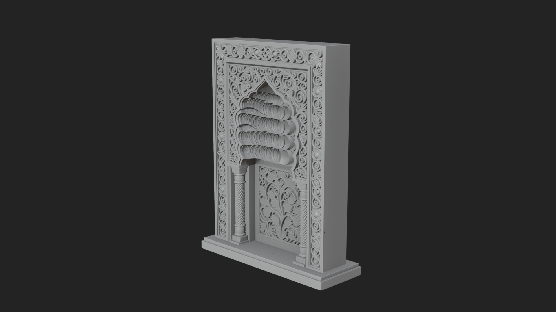 Carved Mihrab Niche Plaque Design 2 3D Print Model 3D Model
