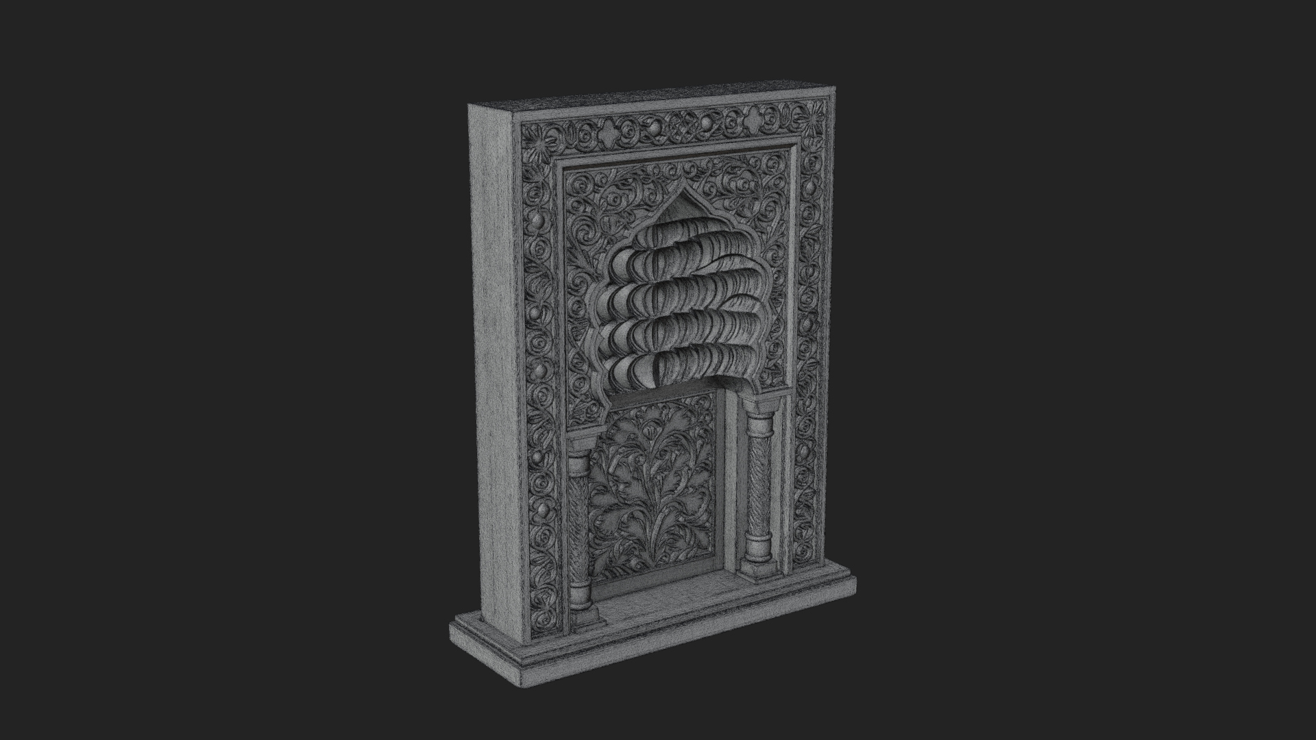 Carved Mihrab Niche Plaque Design 2 3D Print Model 3D Model