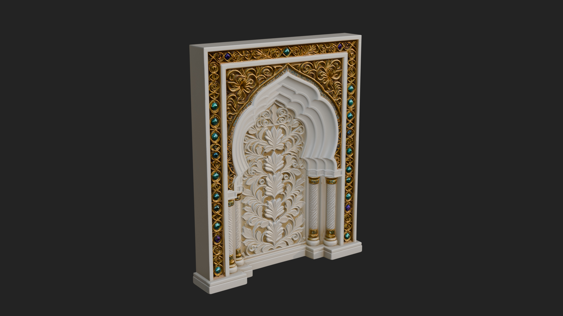Carved Mihrab Niche Plaque Design 3 3D Print Model 3D Model