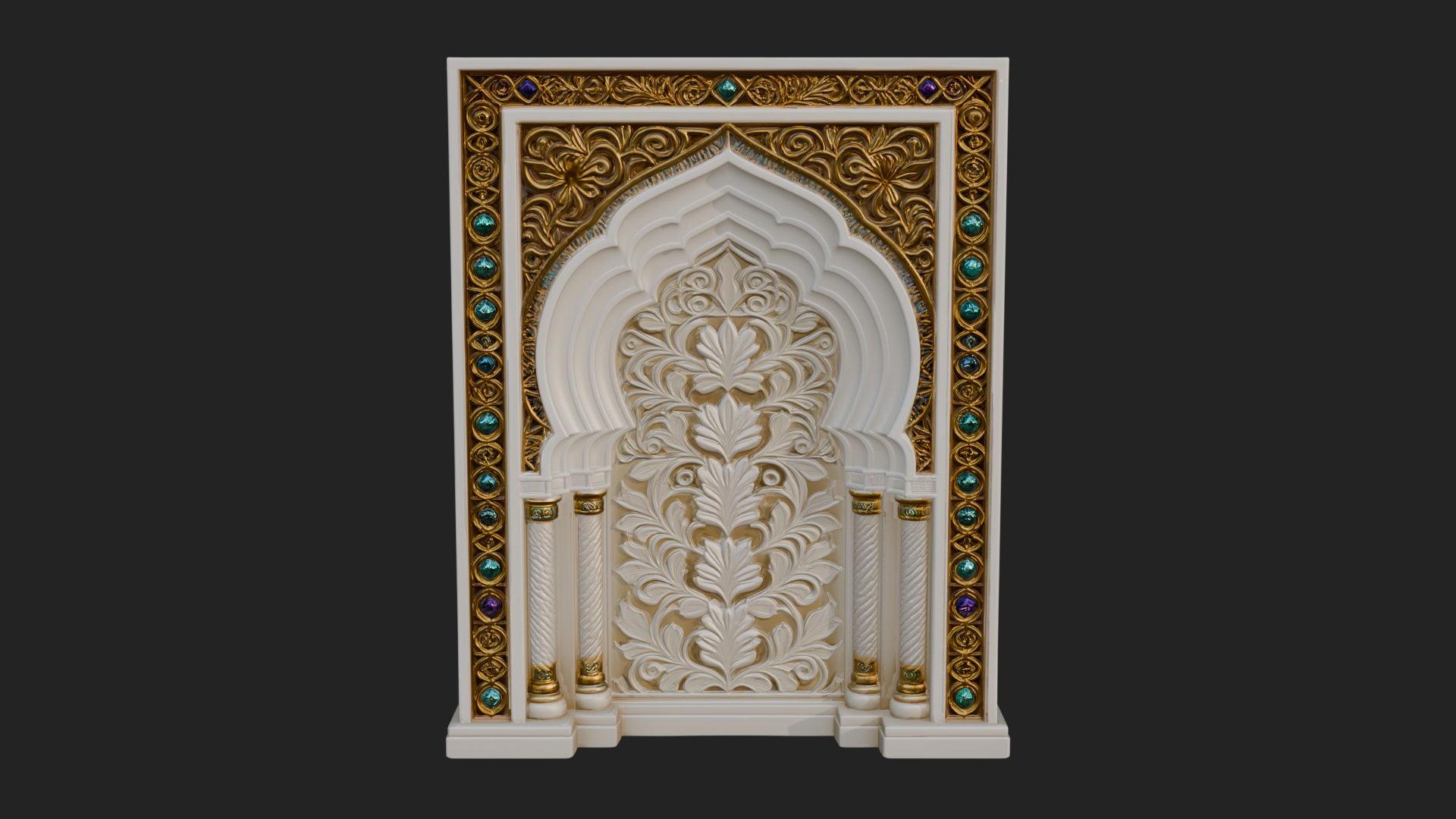 Carved Mihrab Niche Plaque Design 3 3D Print Model 3D Model
