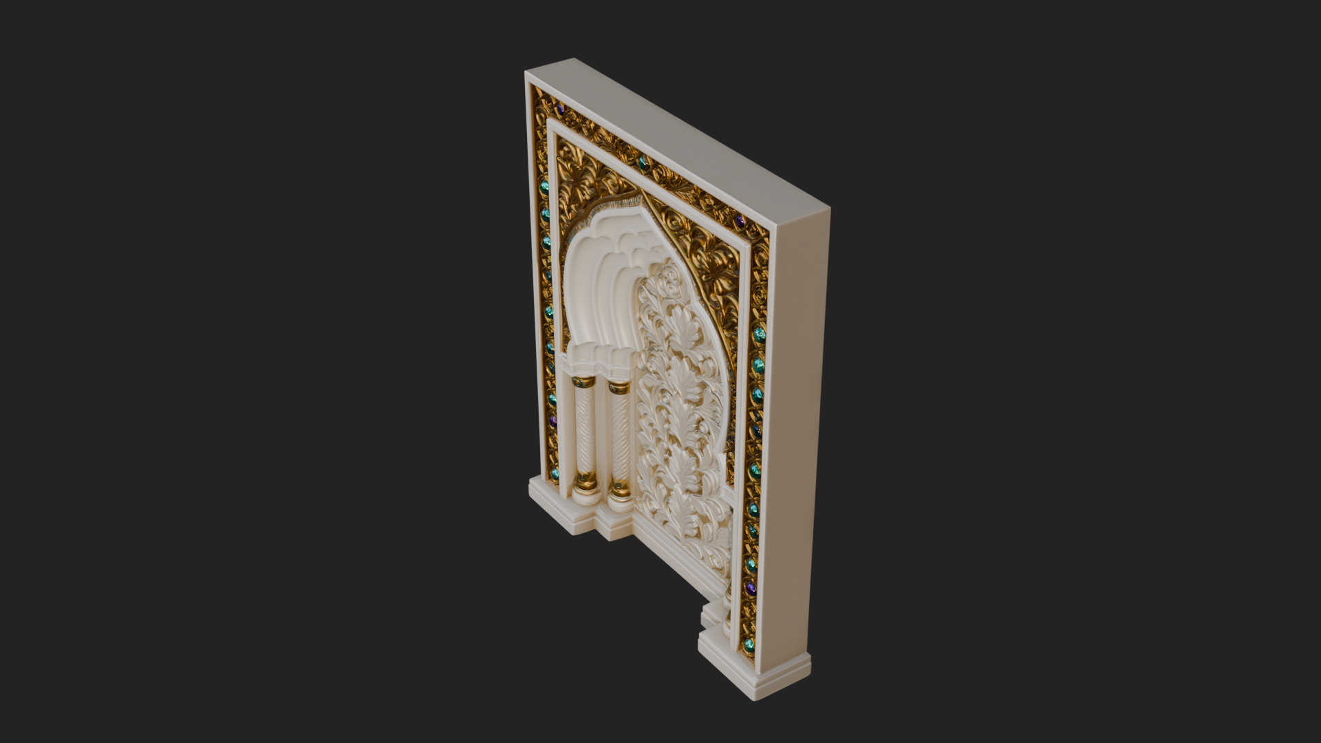 Carved Mihrab Niche Plaque Design 3 3D Print Model 3D Model