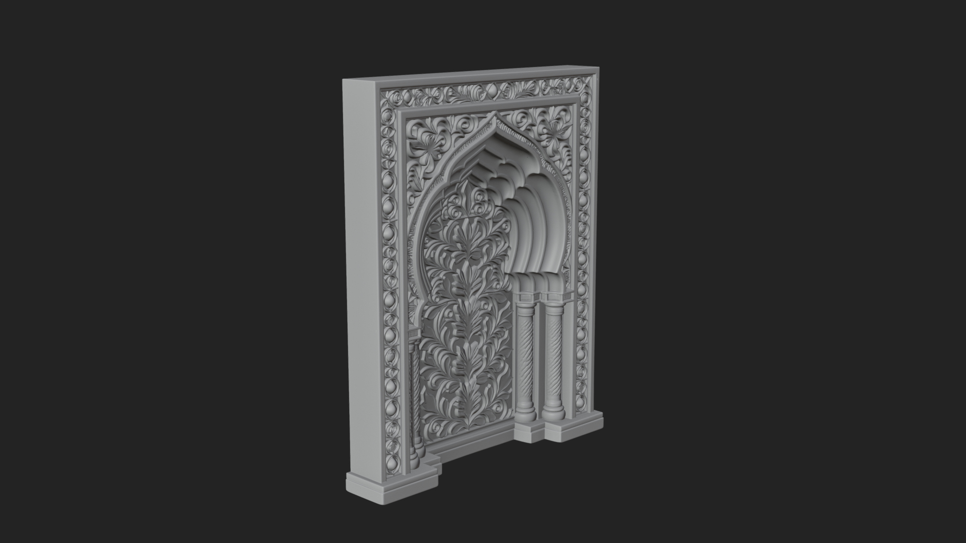 Carved Mihrab Niche Plaque Design 3 3D Print Model 3D Model