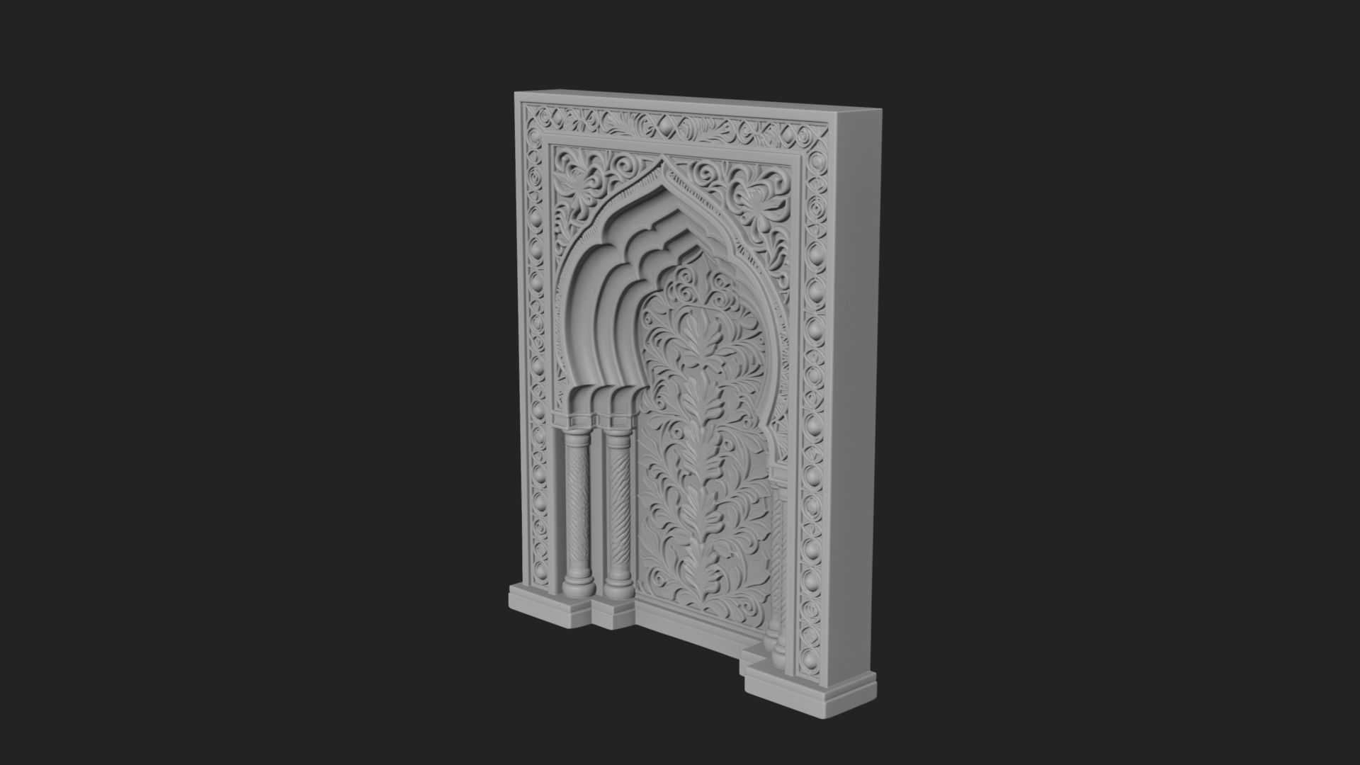 Carved Mihrab Niche Plaque Design 3 3D Print Model 3D Model