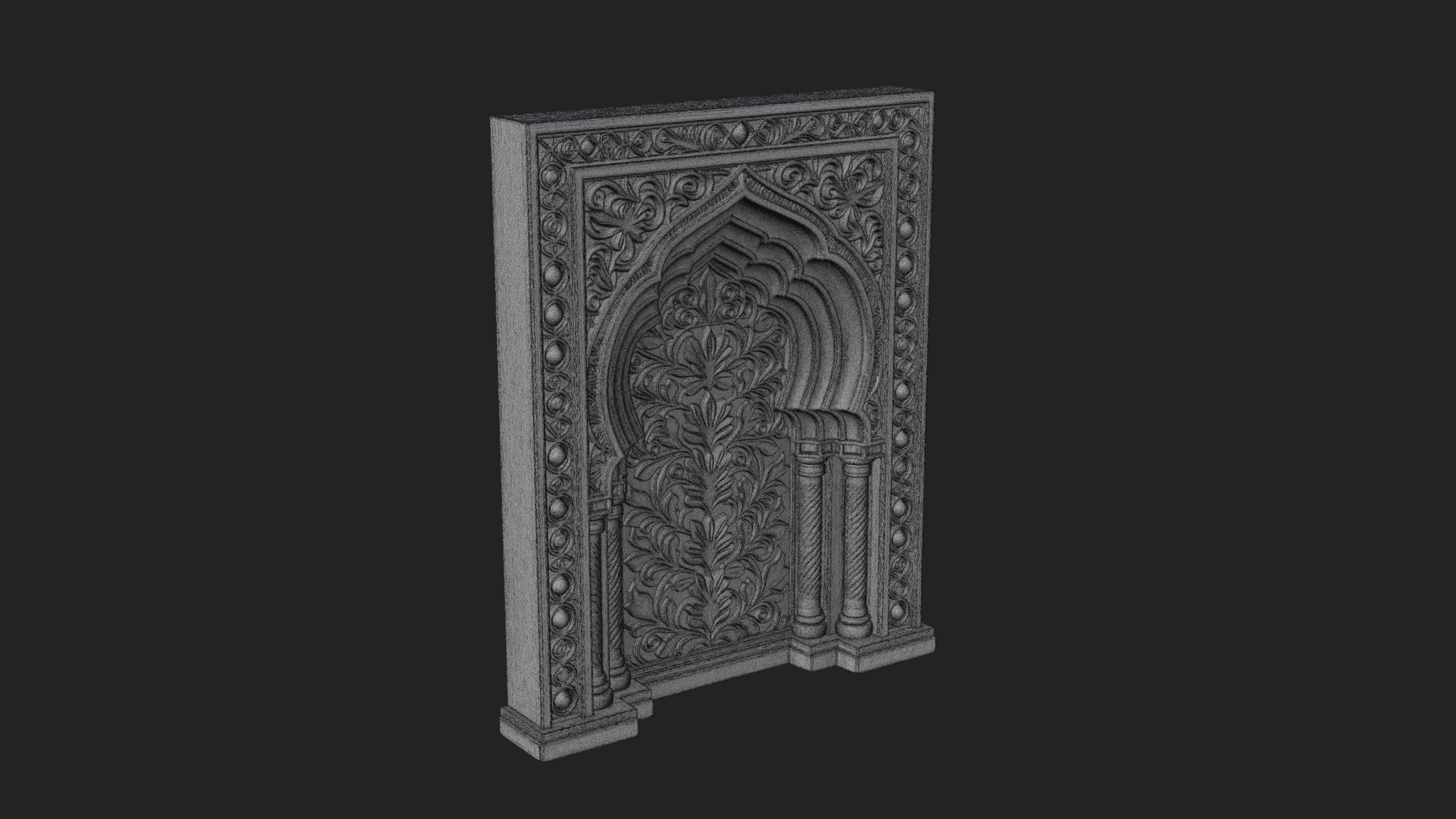 Carved Mihrab Niche Plaque Design 3 3D Print Model 3D Model
