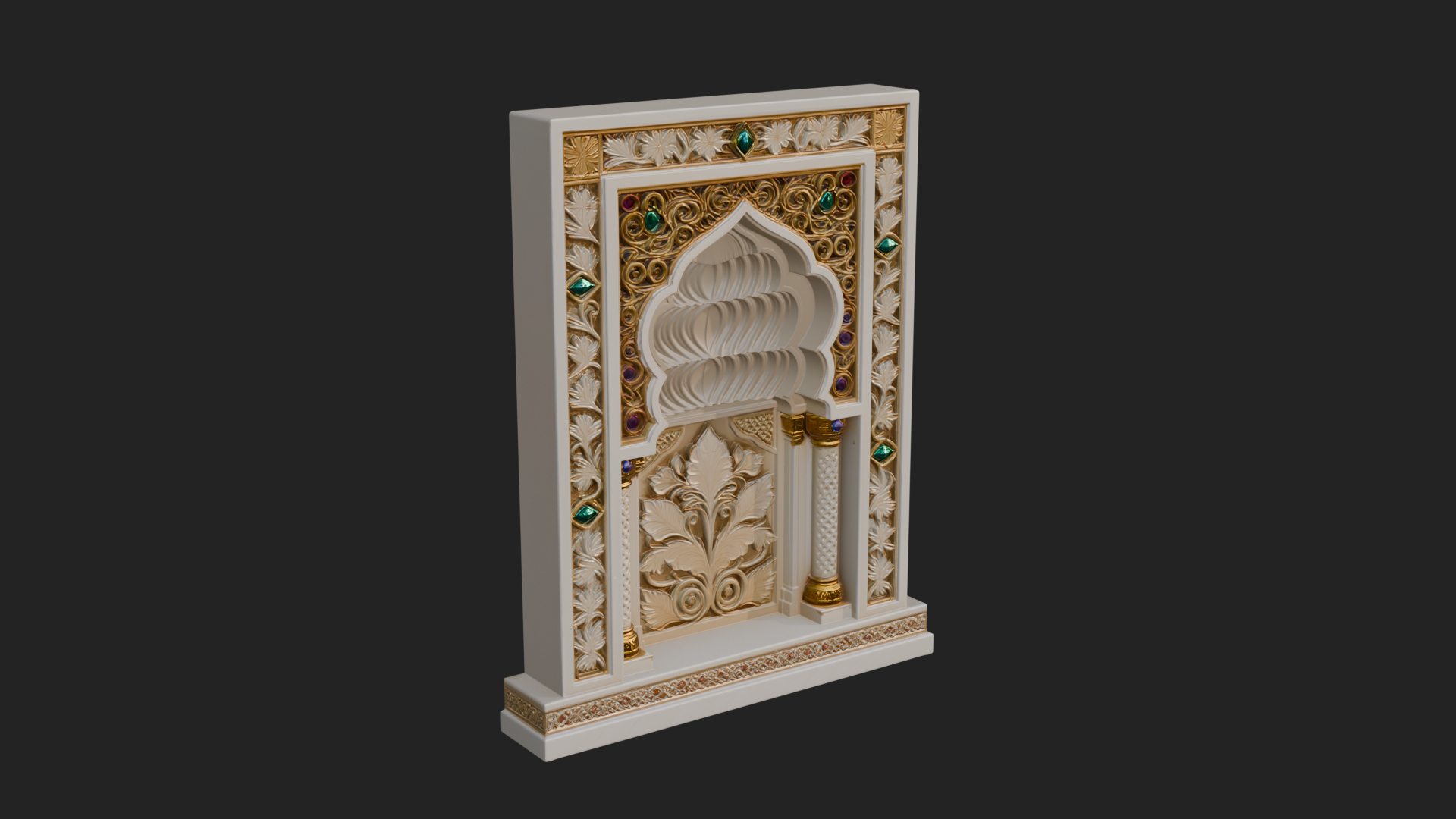 Carved Mihrab Niche Plaque Design 4 3D Print Model 3D Model