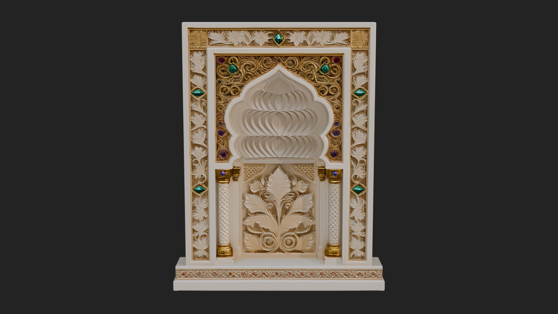 Carved Mihrab Niche Plaque Design 4 3D Print Model 3D Model