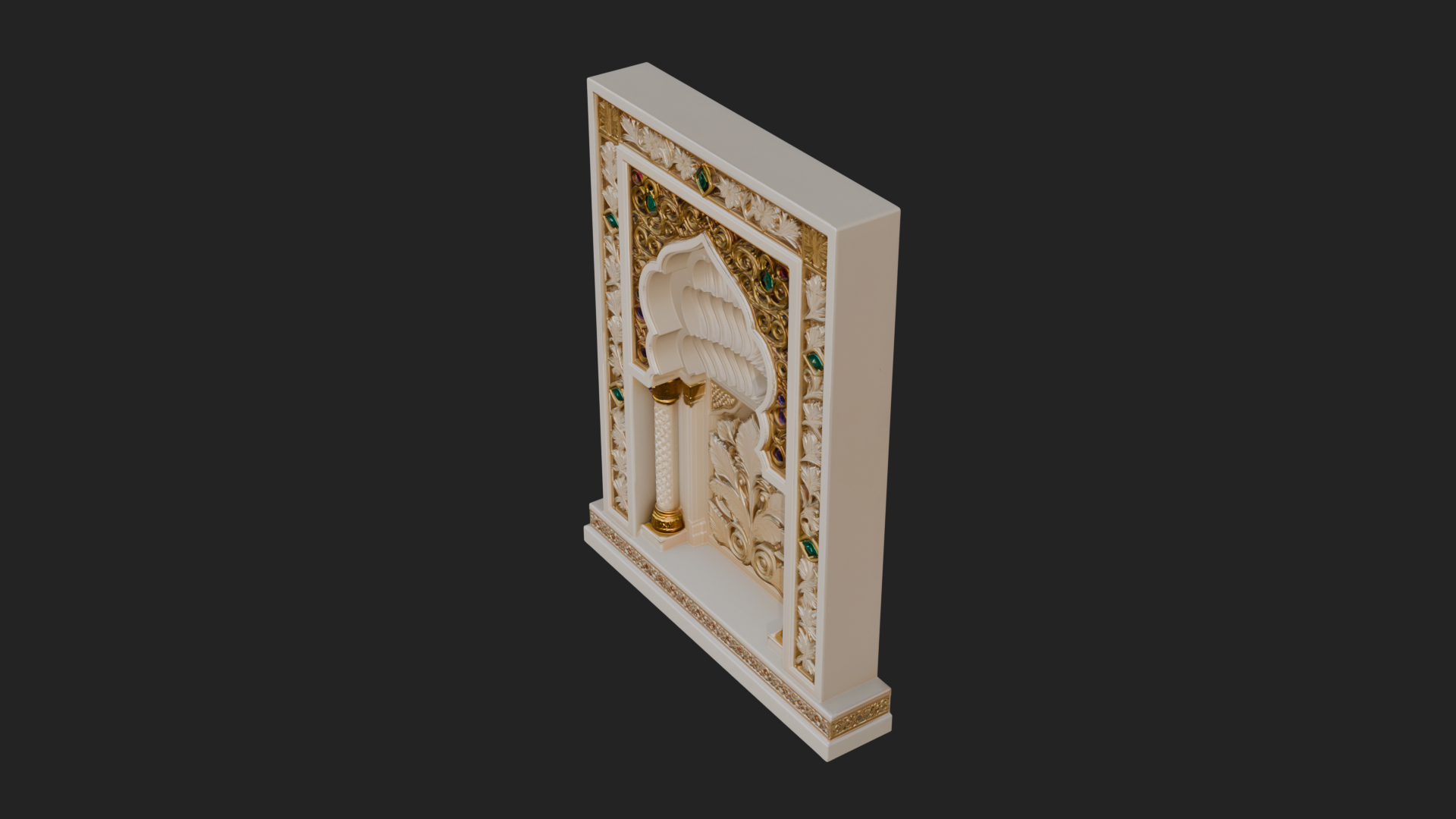 Carved Mihrab Niche Plaque Design 4 3D Print Model 3D Model