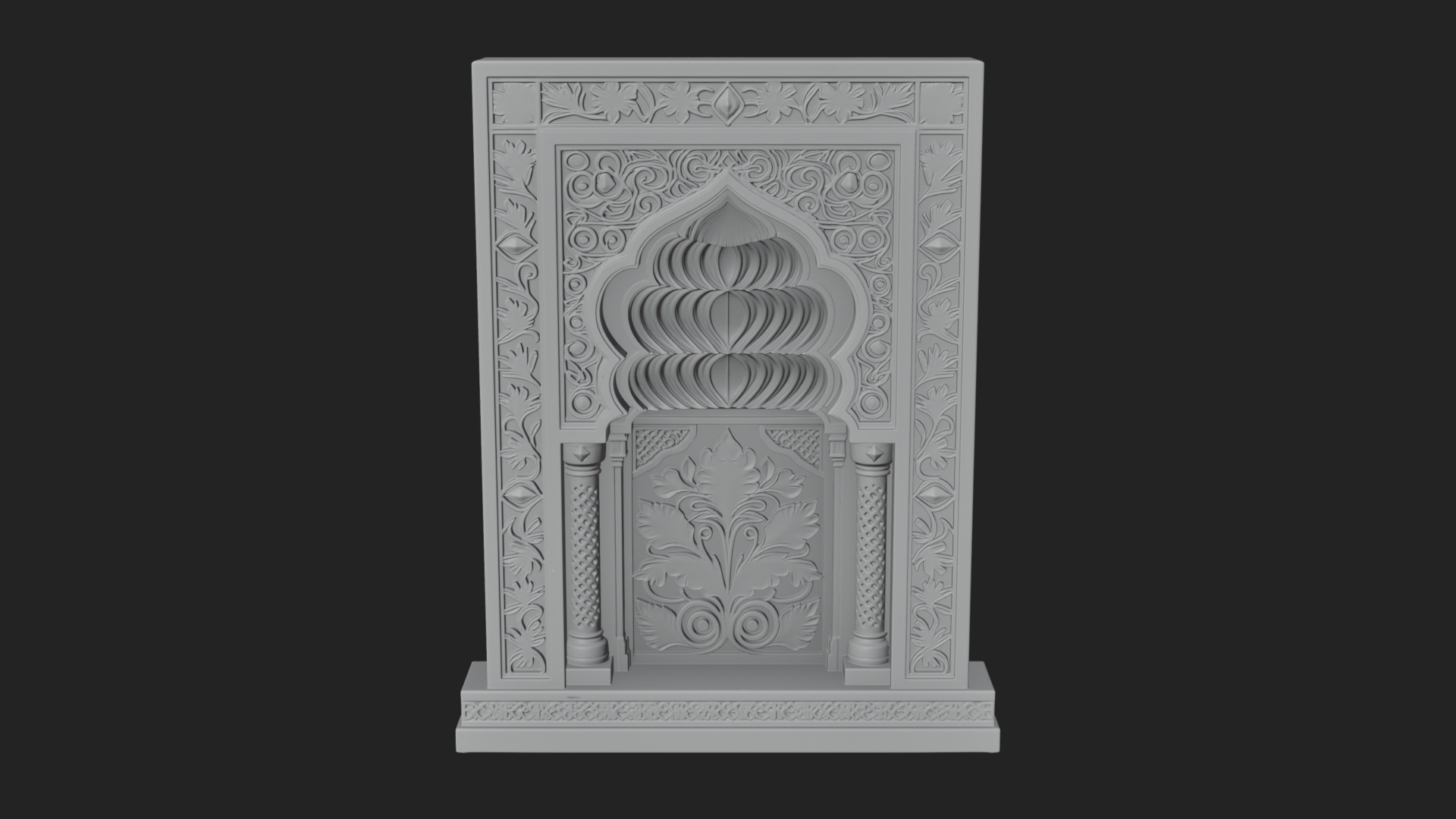 Carved Mihrab Niche Plaque Design 4 3D Print Model 3D Model