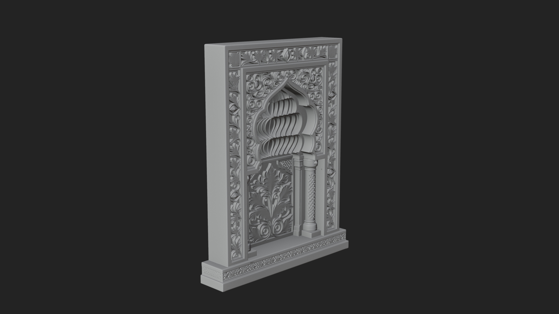 Carved Mihrab Niche Plaque Design 4 3D Print Model 3D Model