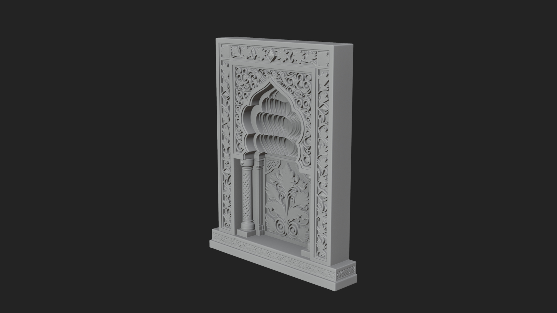 Carved Mihrab Niche Plaque Design 4 3D Print Model 3D Model