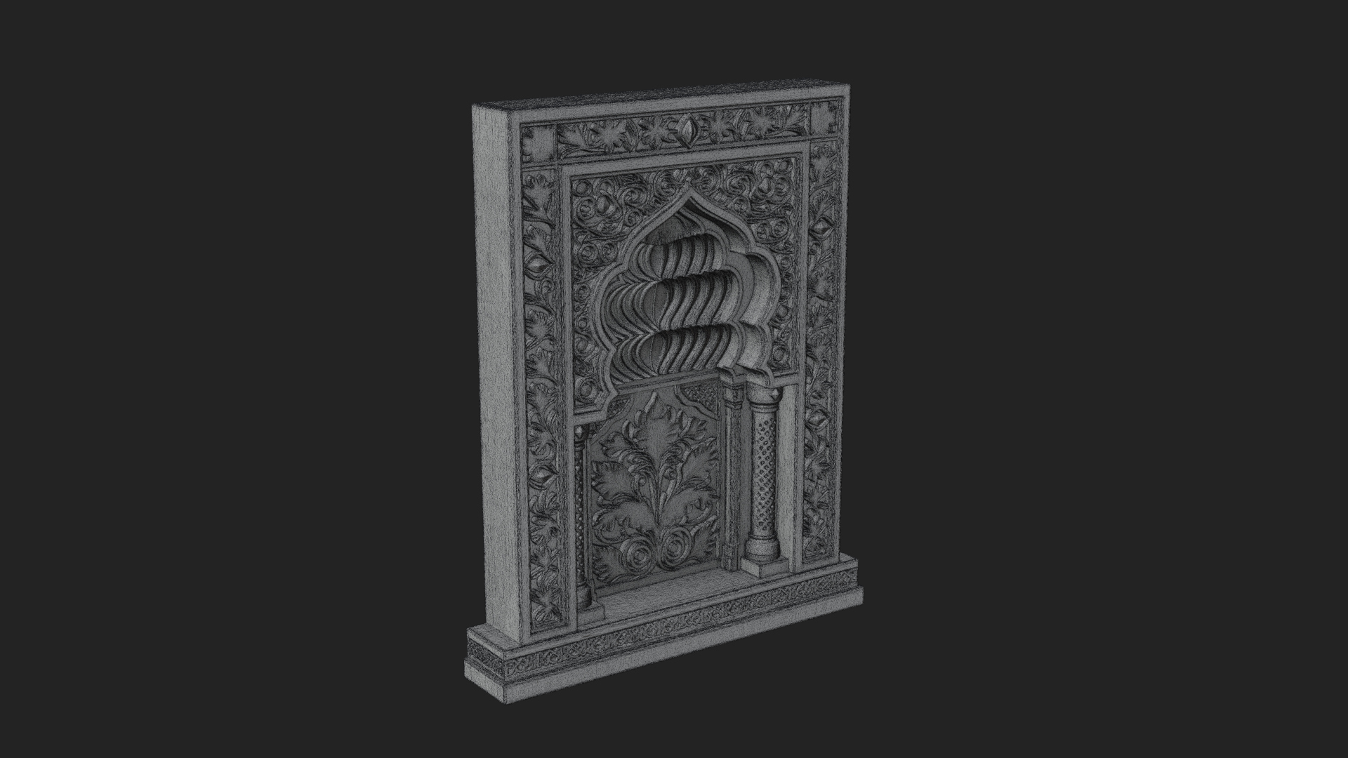 Carved Mihrab Niche Plaque Design 4 3D Print Model 3D Model
