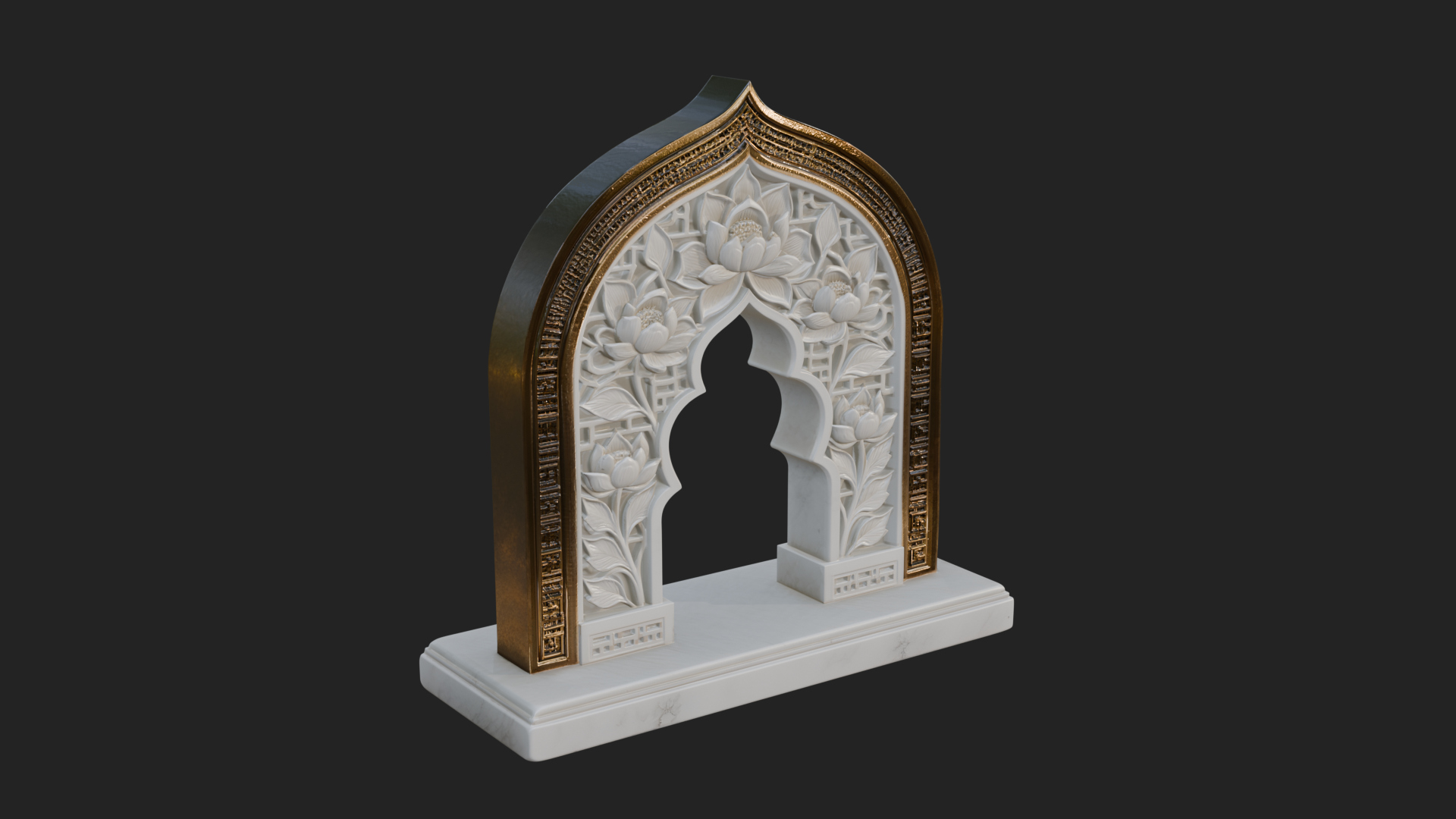 Carved Mihrab Niche Plaque Design 5 3D Print Model 3D Model