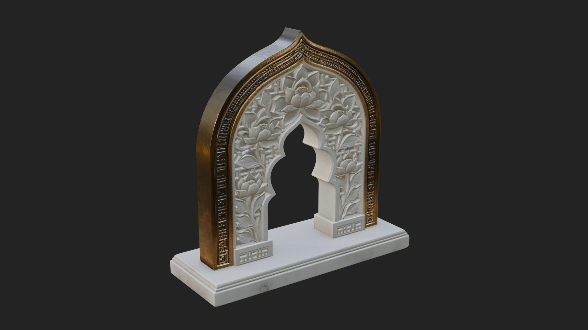 Carved Mihrab Niche Plaque Design 5 3D Print Model 3D Model