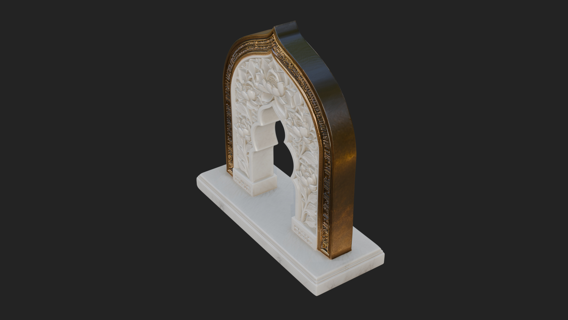 Carved Mihrab Niche Plaque Design 5 3D Print Model 3D Model