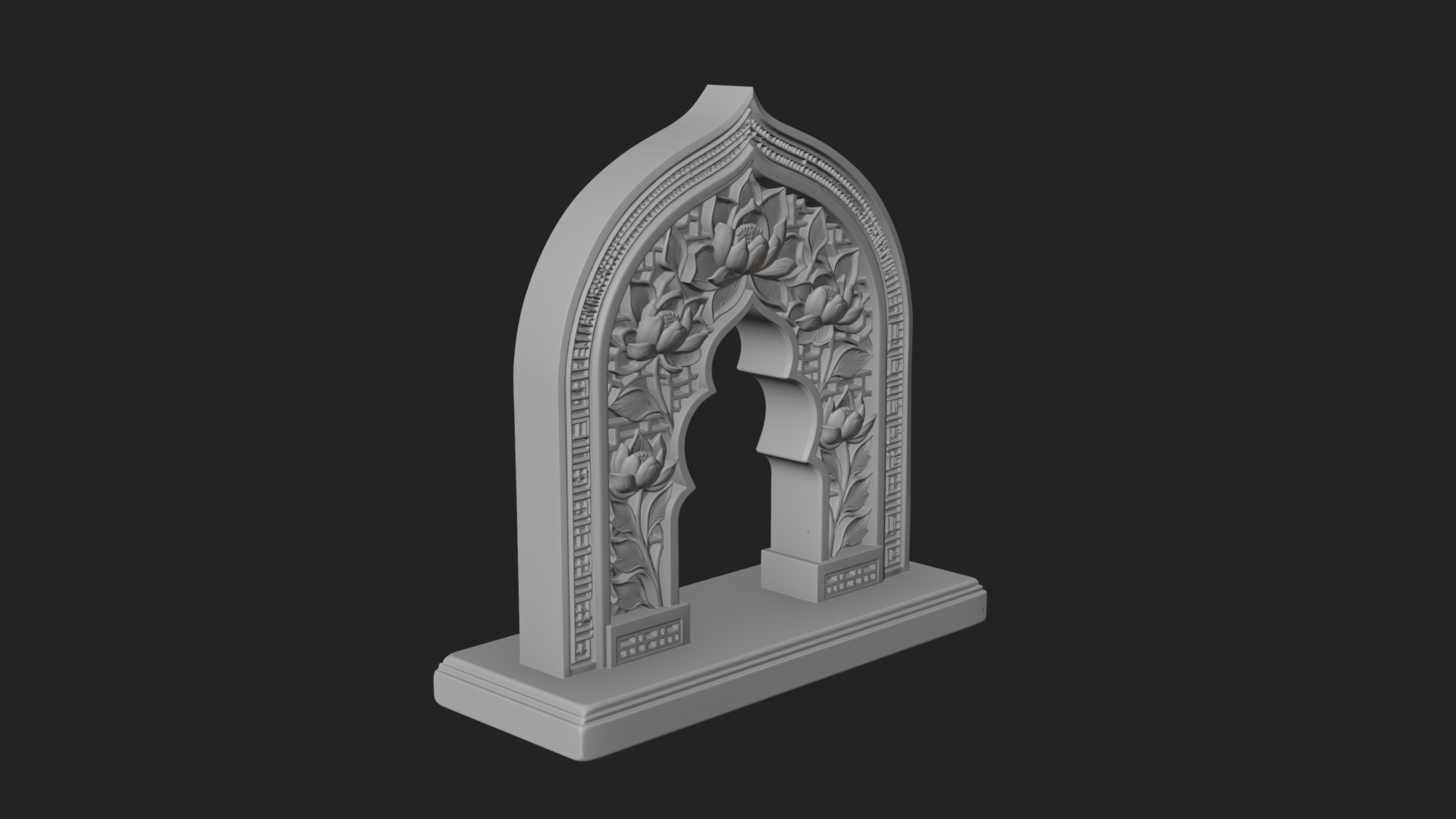 Carved Mihrab Niche Plaque Design 5 3D Print Model 3D Model