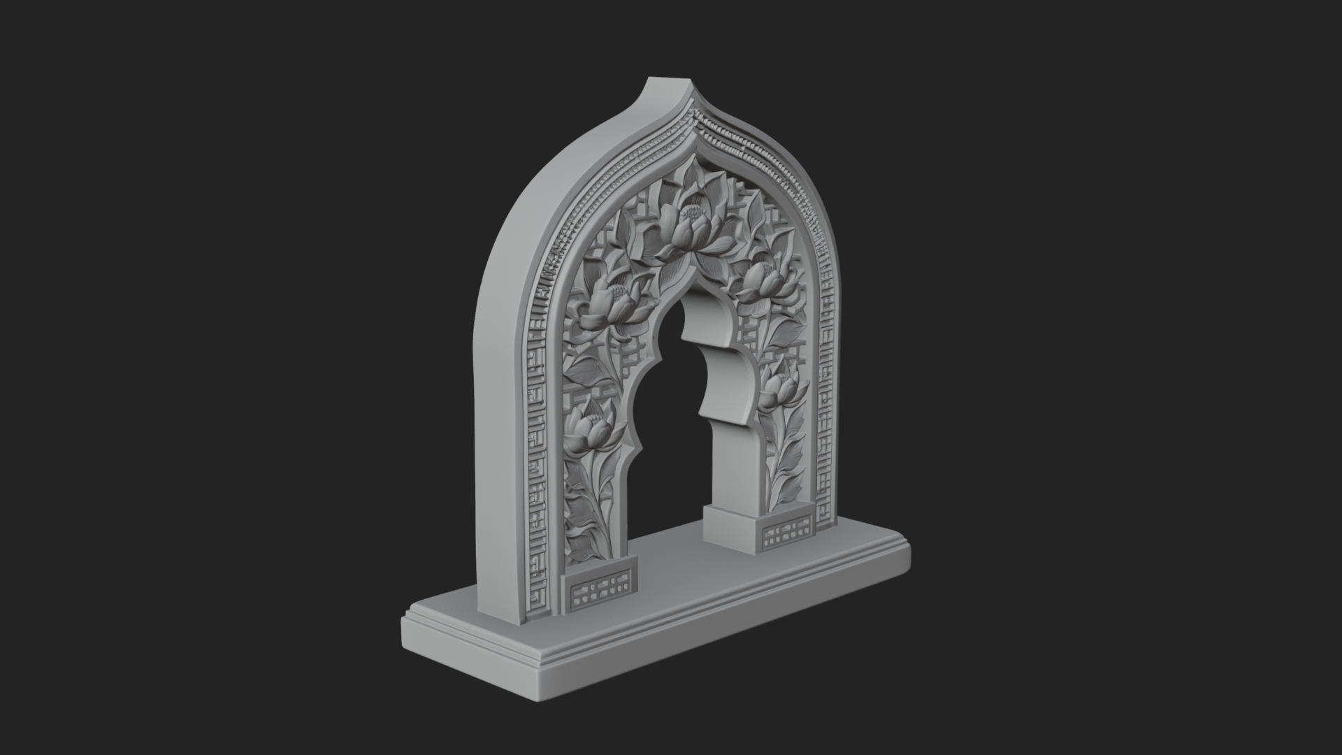 Carved Mihrab Niche Plaque Design 5 3D Print Model 3D Model