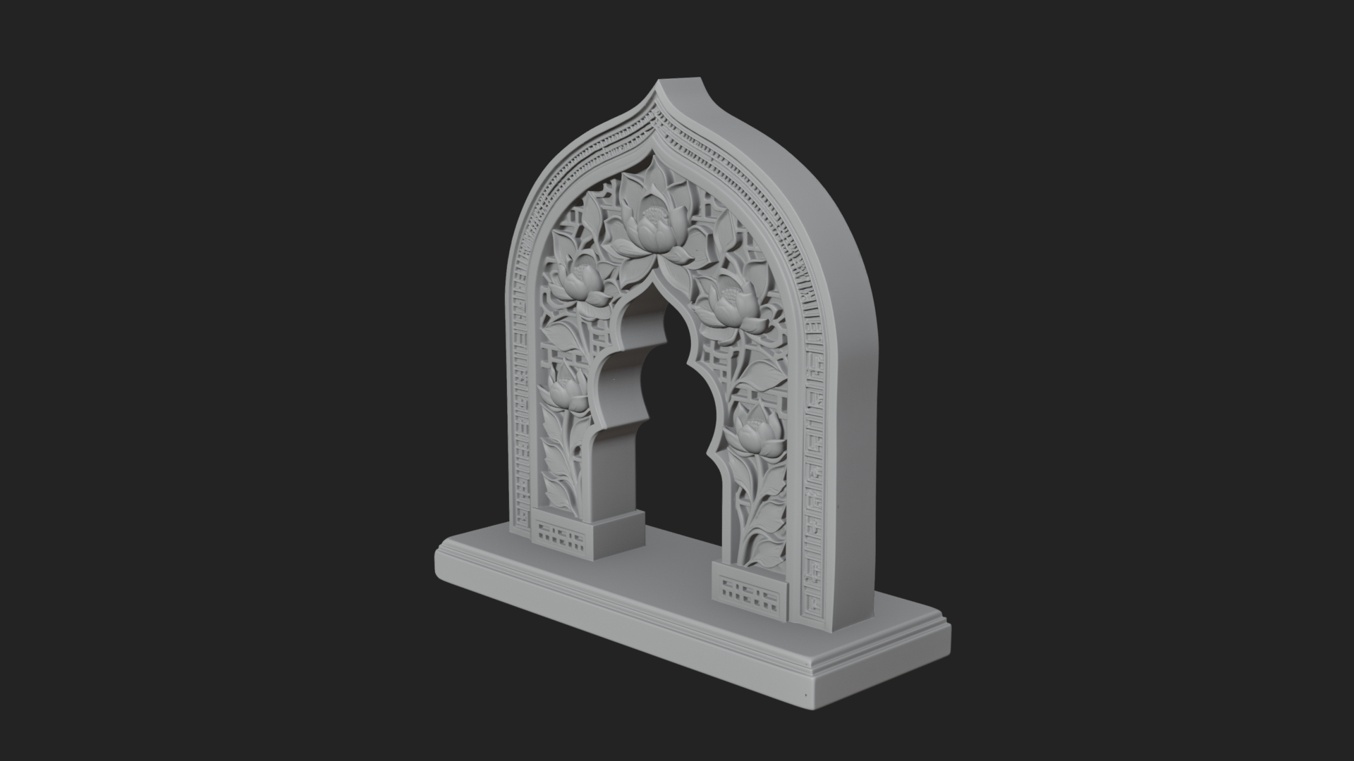 Carved Mihrab Niche Plaque Design 5 3D Print Model 3D Model