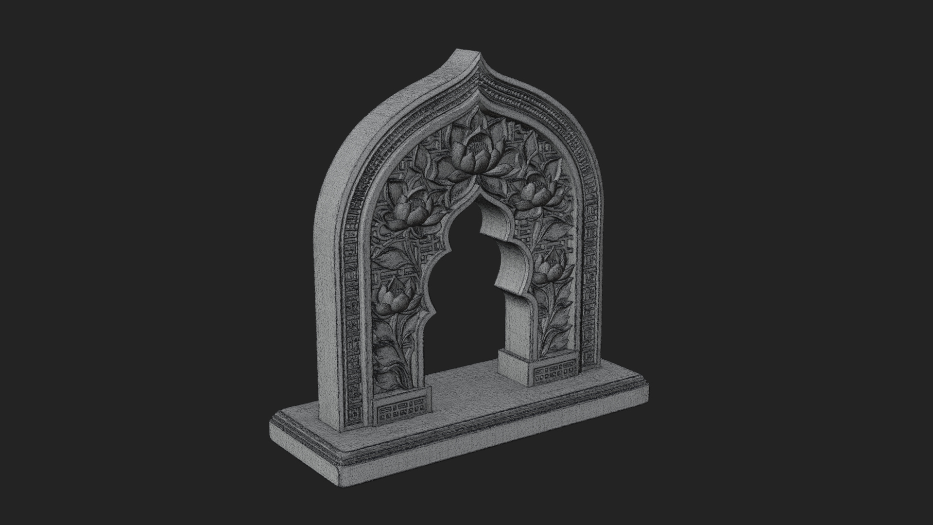 Carved Mihrab Niche Plaque Design 5 3D Print Model 3D Model