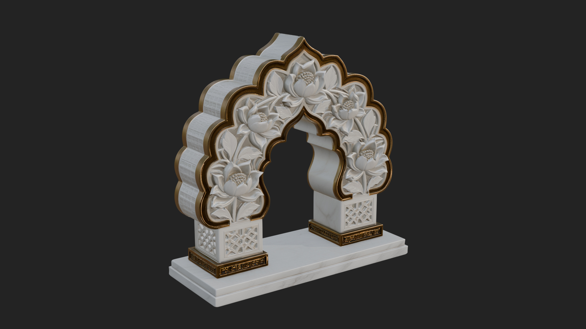 Carved Mihrab Niche Plaque Design 6 3D Print Model 3D Model
