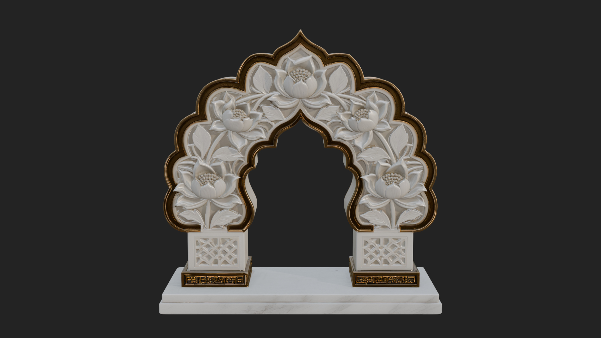 Carved Mihrab Niche Plaque Design 6 3D Print Model 3D Model